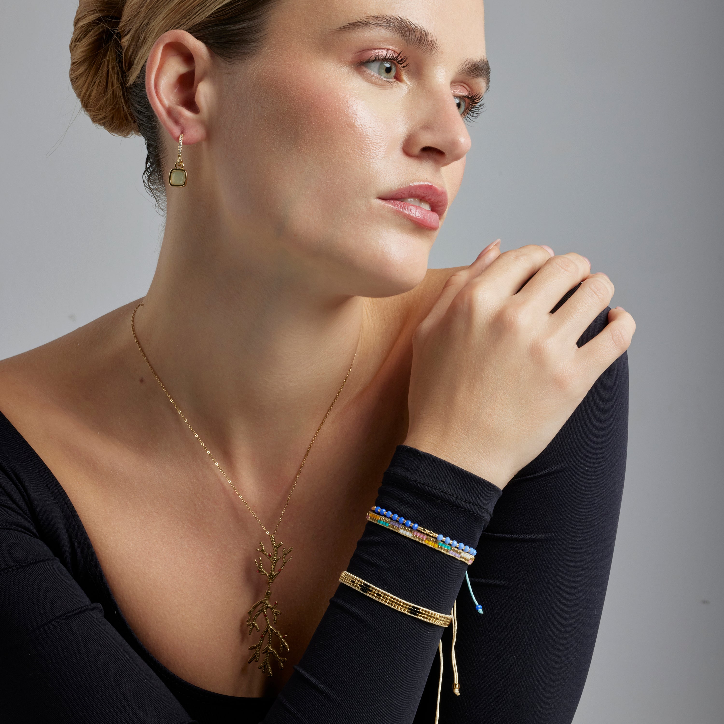 Pulsera con Cristal Multicolor acabado oro 18k - Anlako