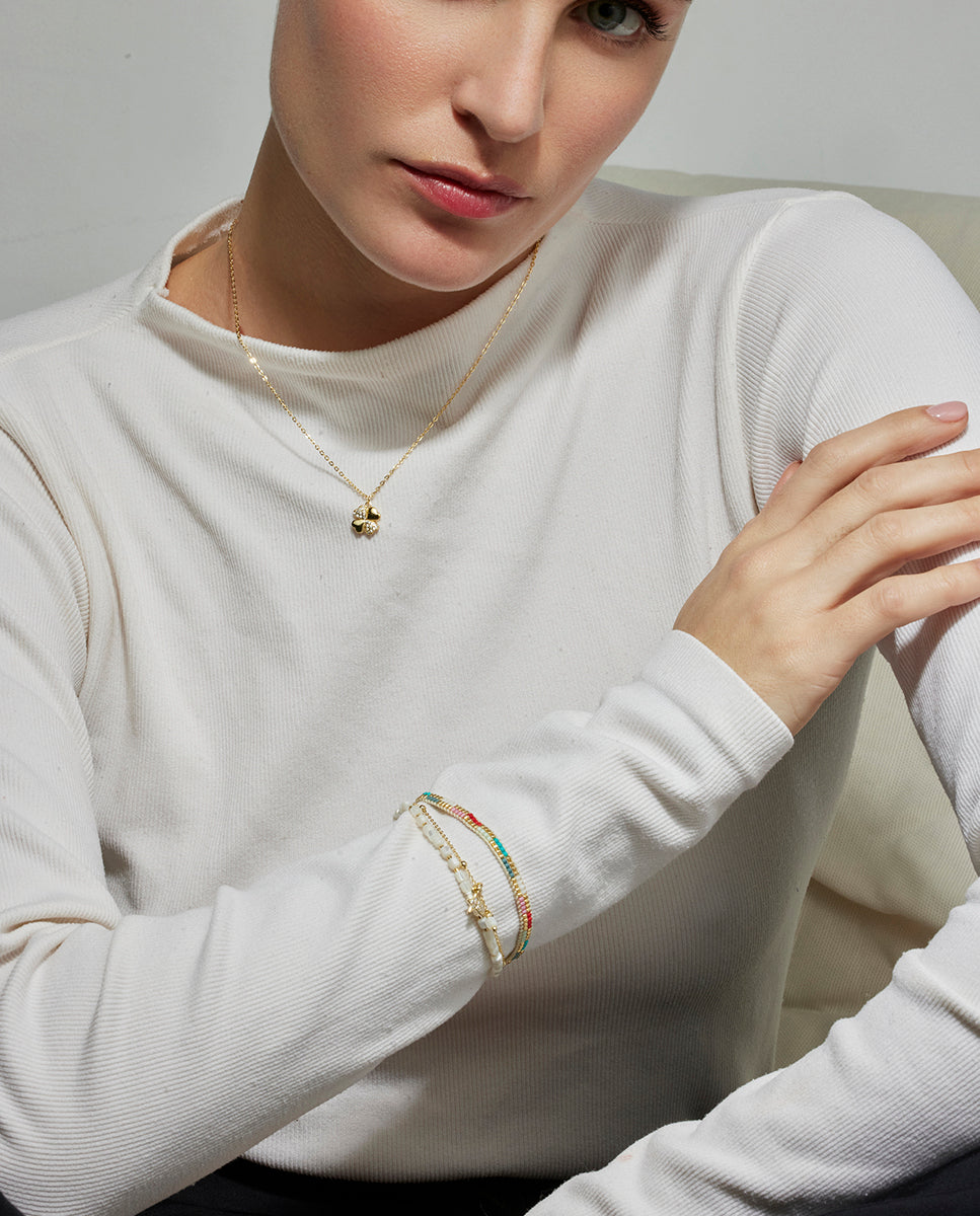 Pulsera con Cristal Multicolor acabado oro 18k - Anlako