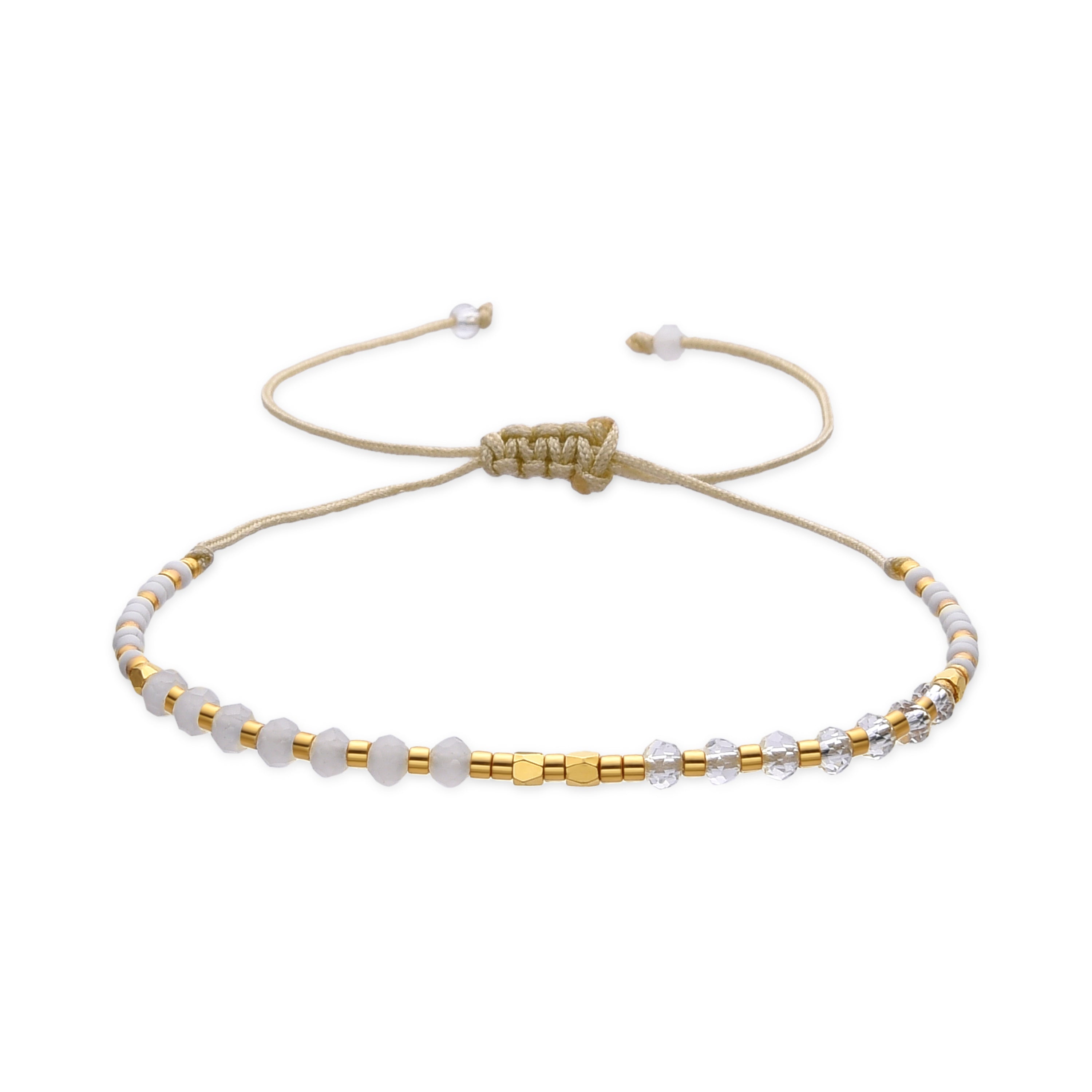 Pulsera con Cristal Negro acabado oro 18k - Anlako