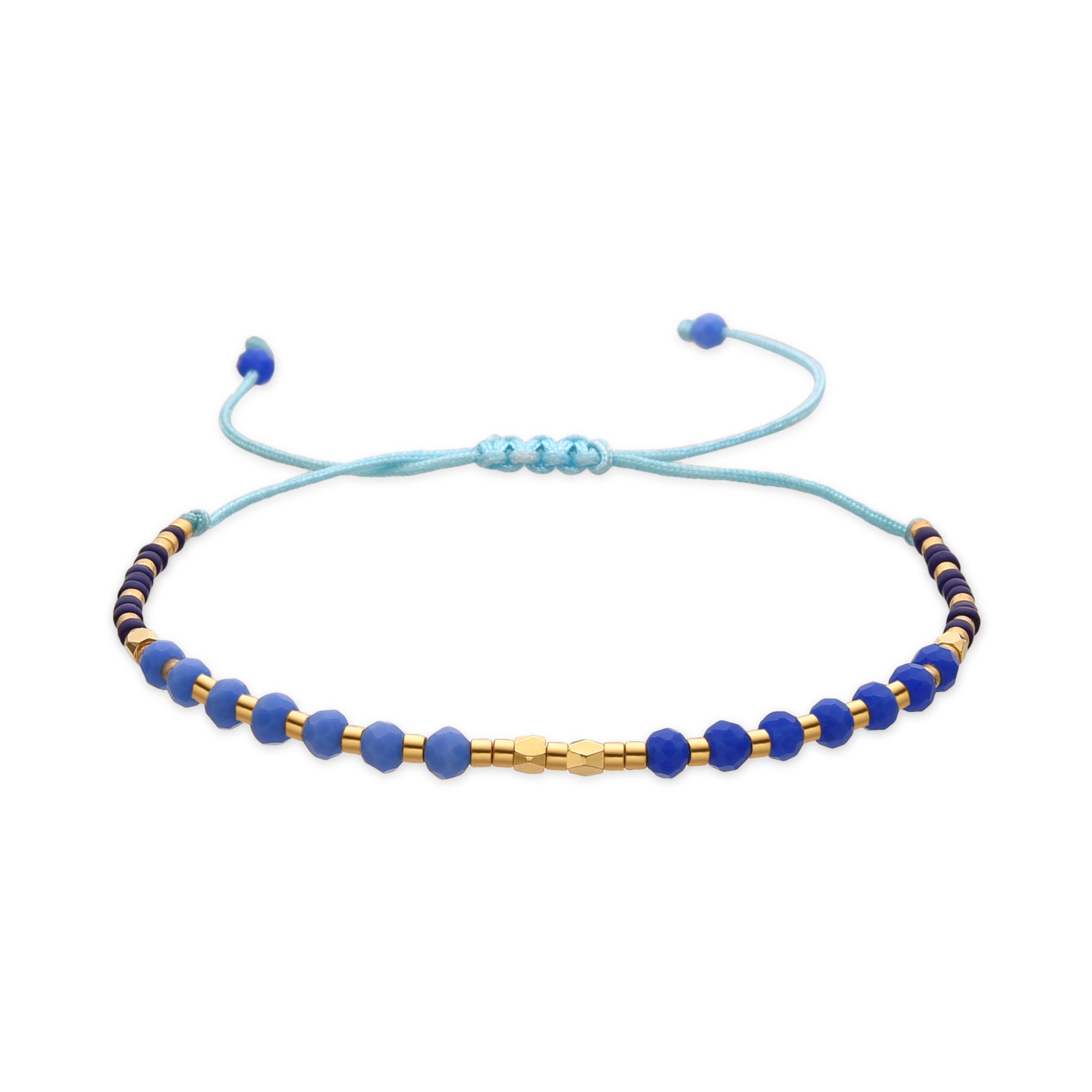 Bracelet avec Cristal Bleu finition or 18k - Anlako