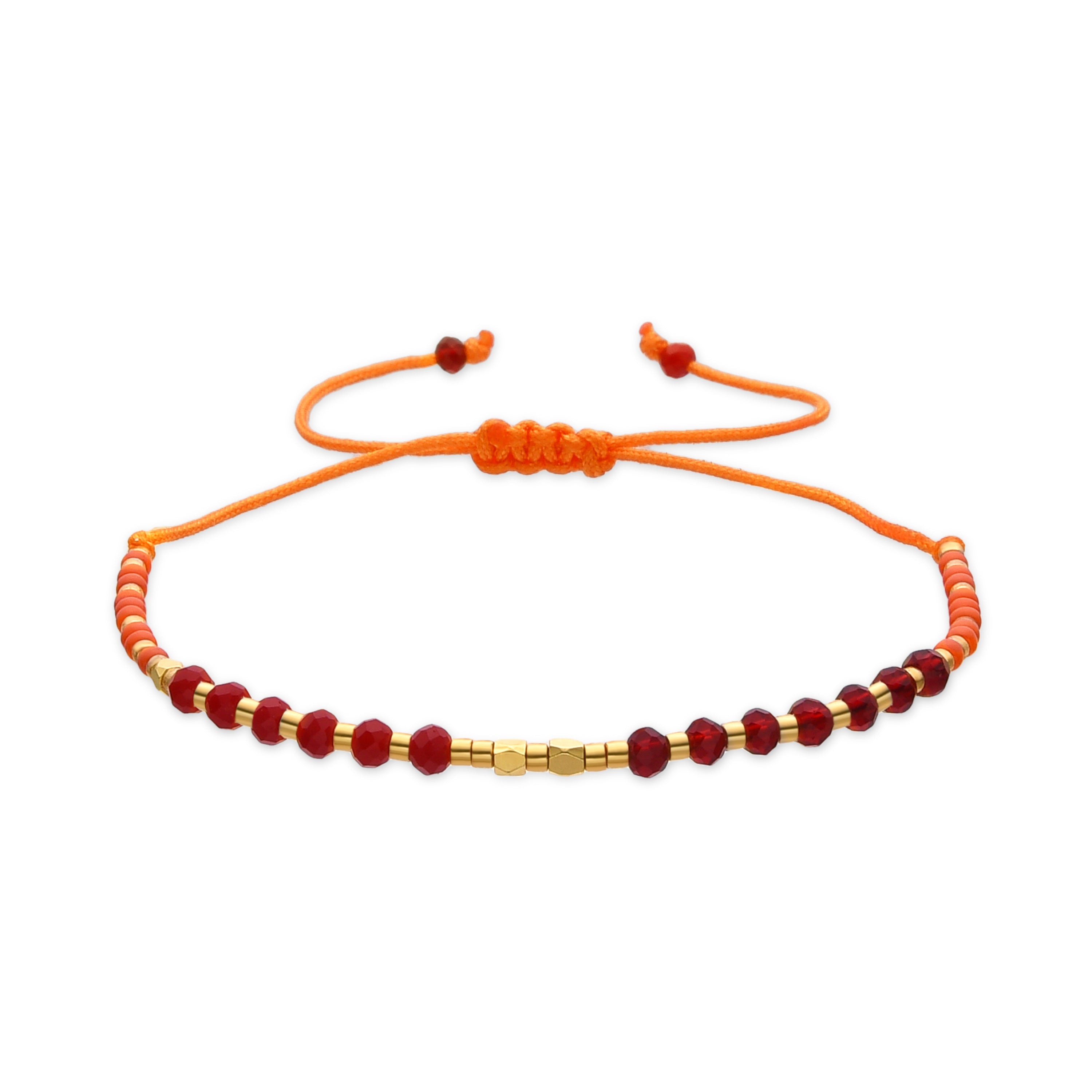 Bracelet avec cristal orange finition or 18k - Anlako