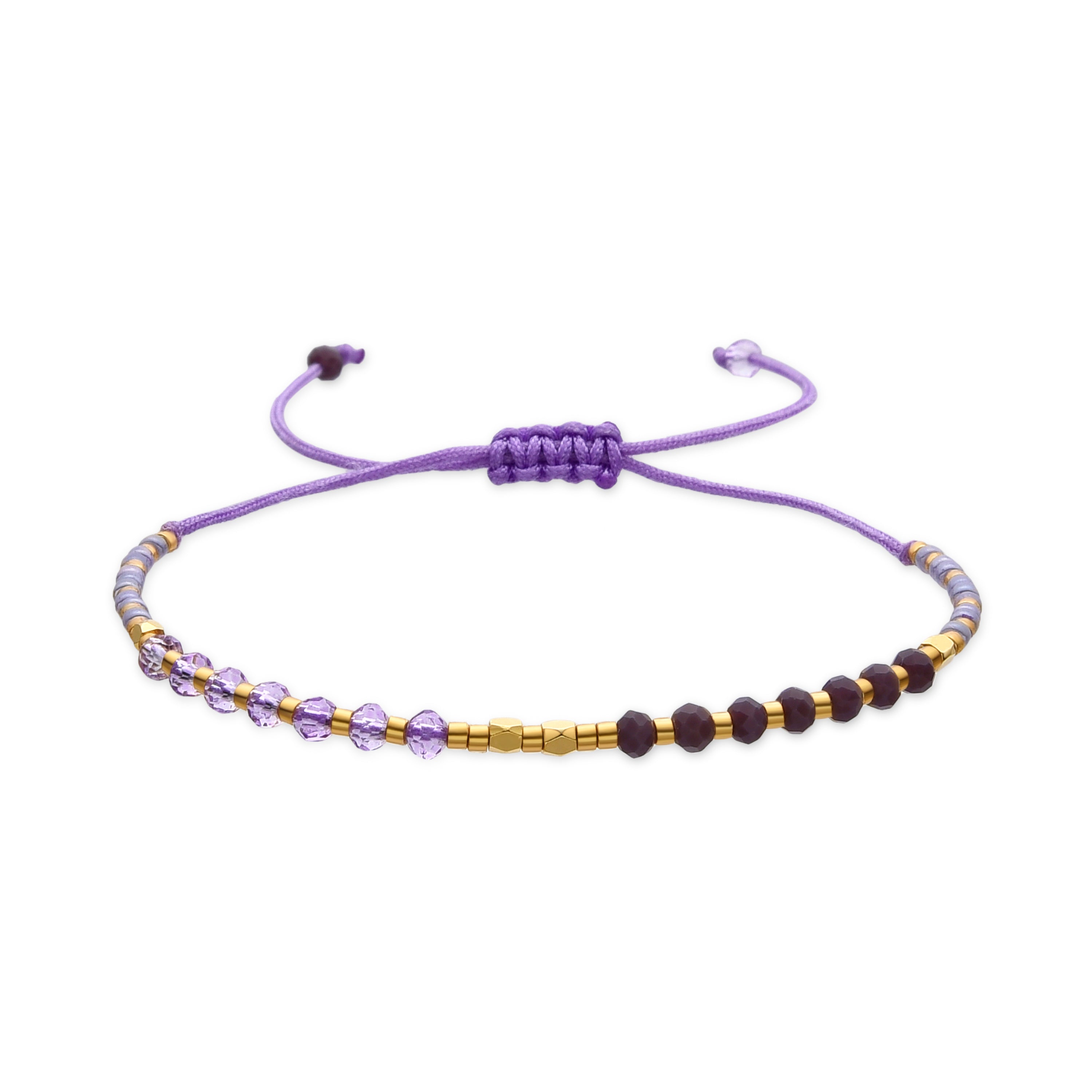 Bracelet avec cristal violet finition or 18k - Anlako
