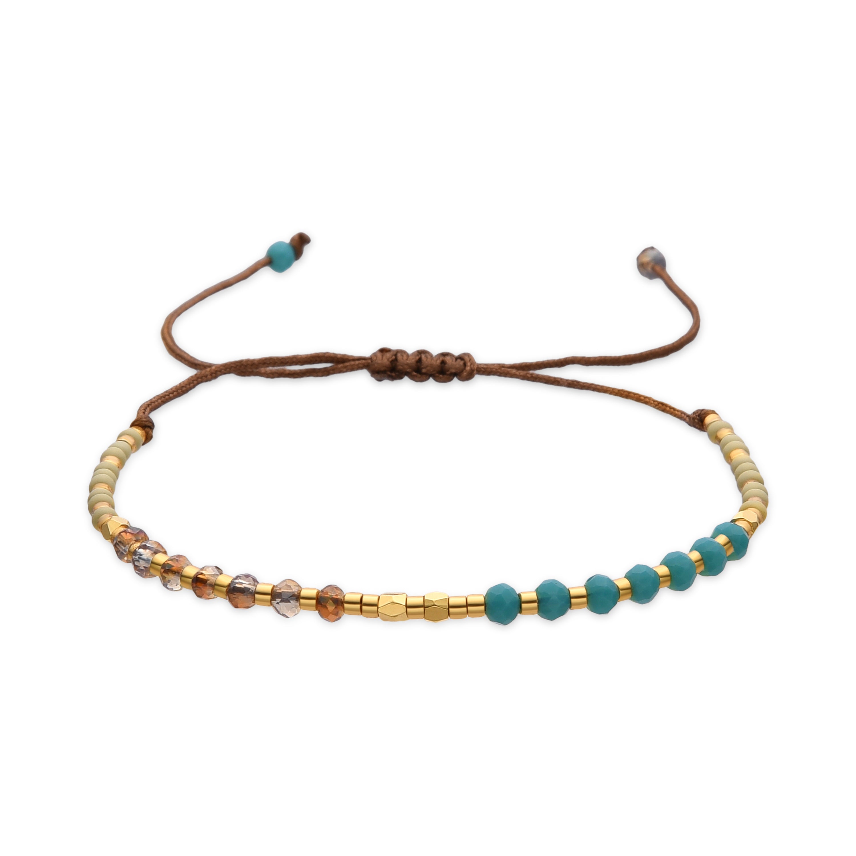 Pulsera con Cristal Multicolor acabado oro 18k - Anlako