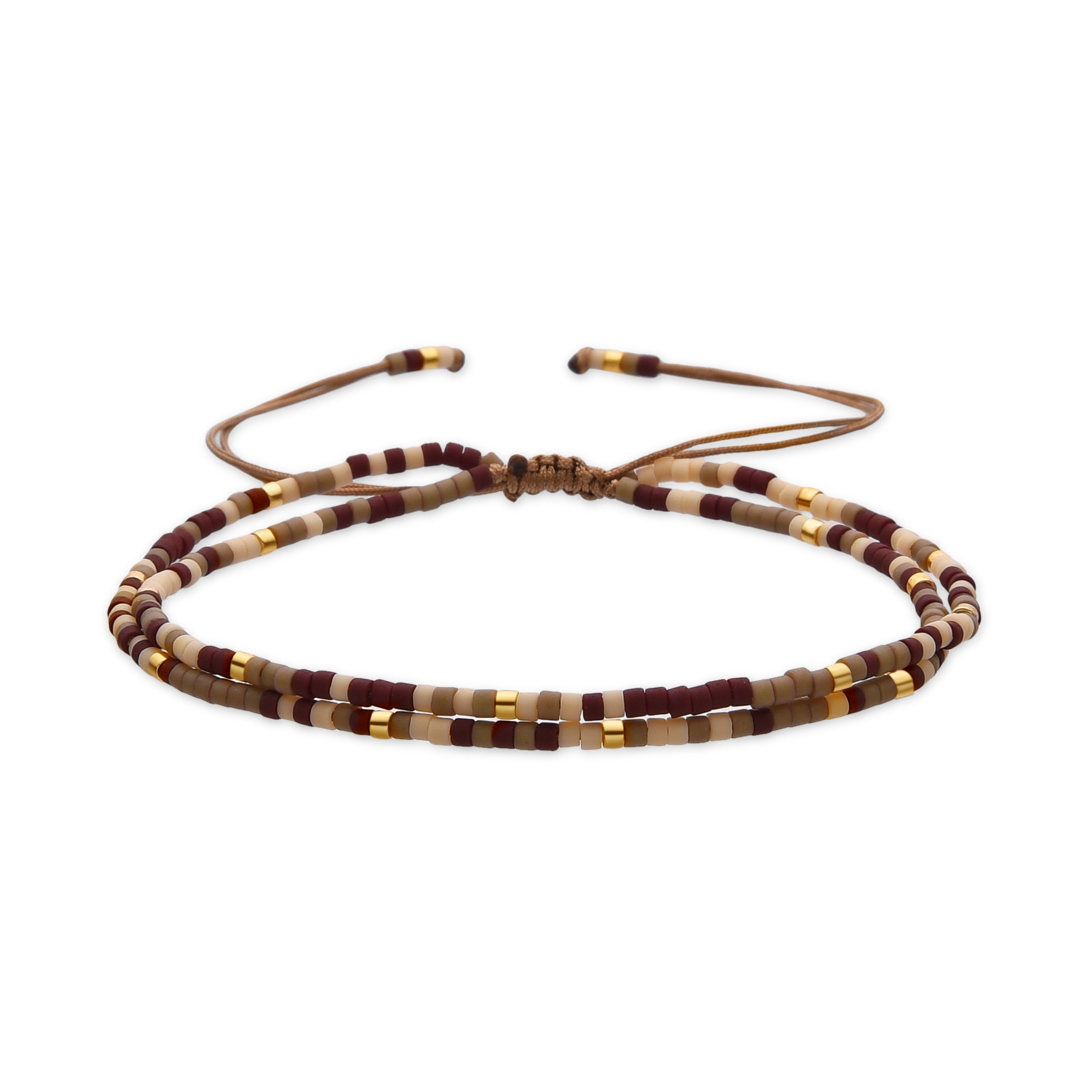 Pulsera con Cristal marrón acabado oro 18k - Furie