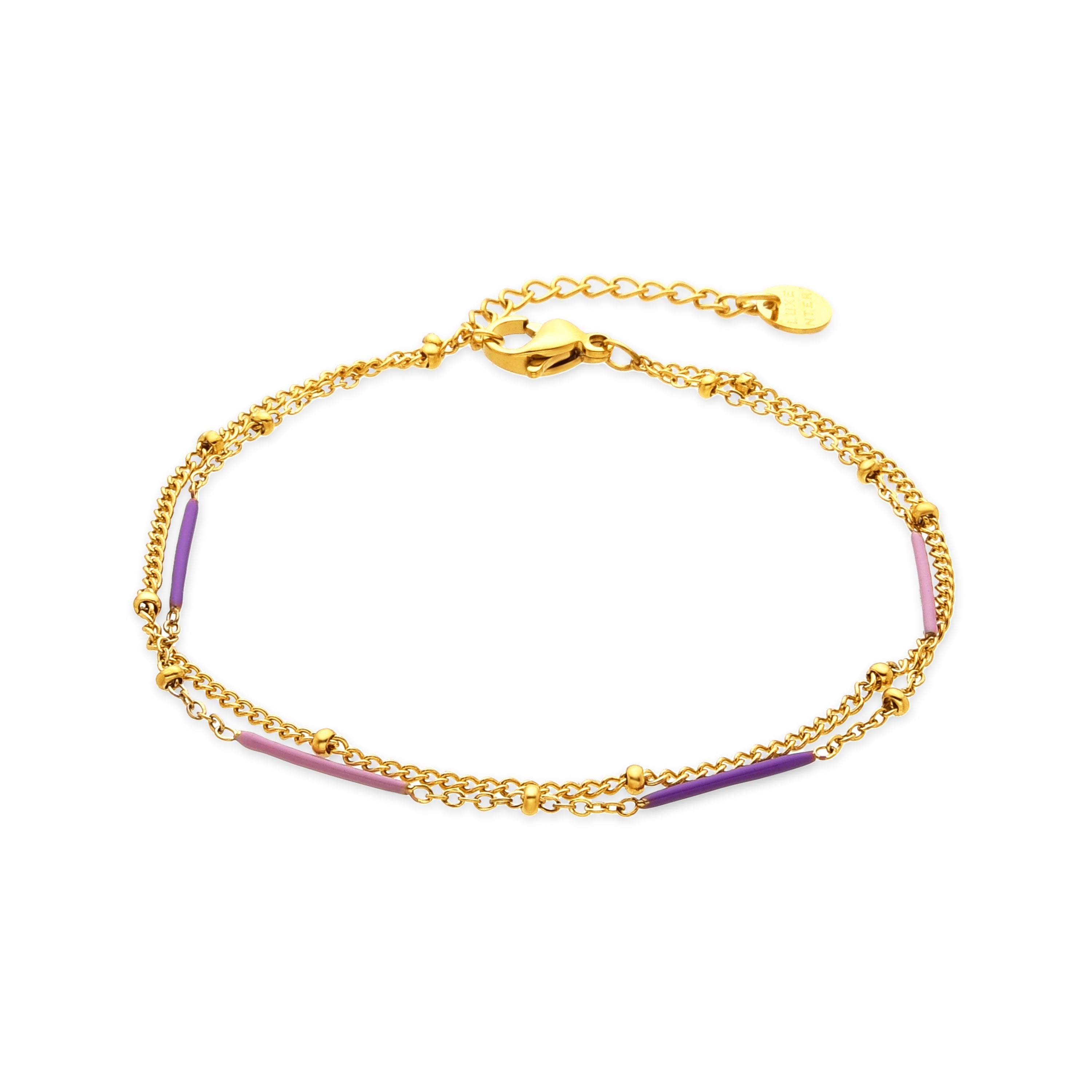 Bracelet en laque multicolore finition or 18k - Lueo