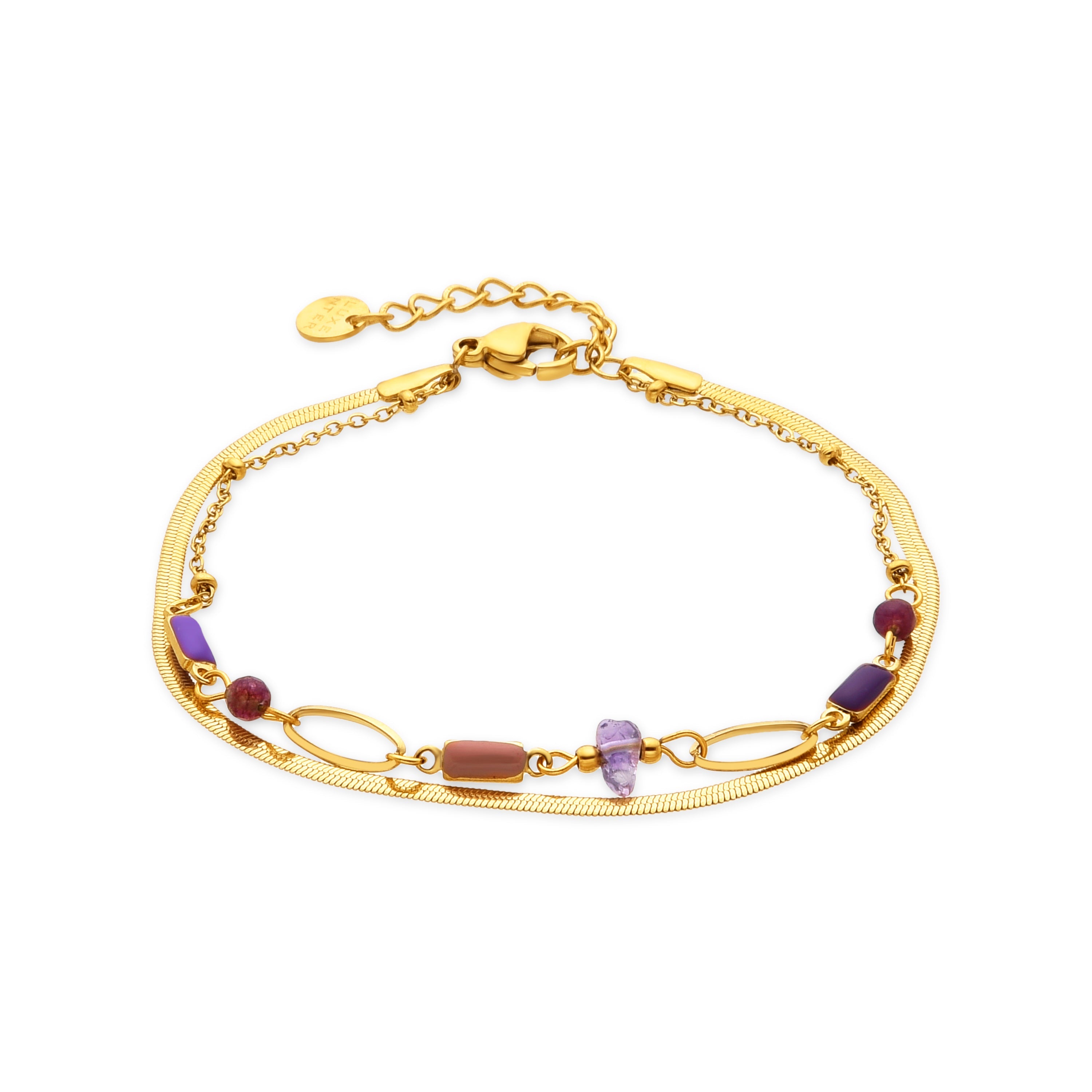 Pulsera con Lacado Multicolor acabado oro 18k - Rysai