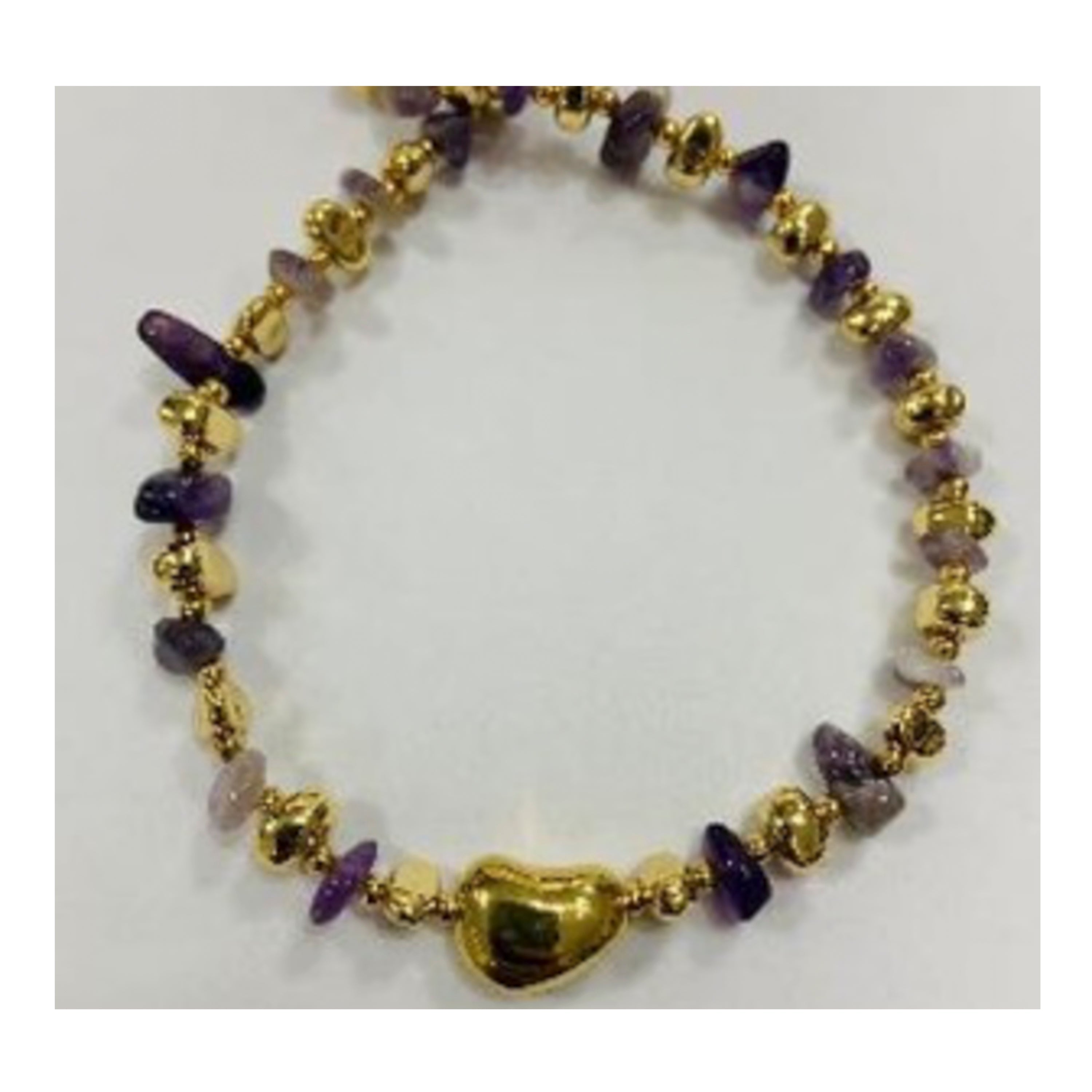 Pulsera acabado oro amarillo de 18k y Amatista Natural - Tarthae