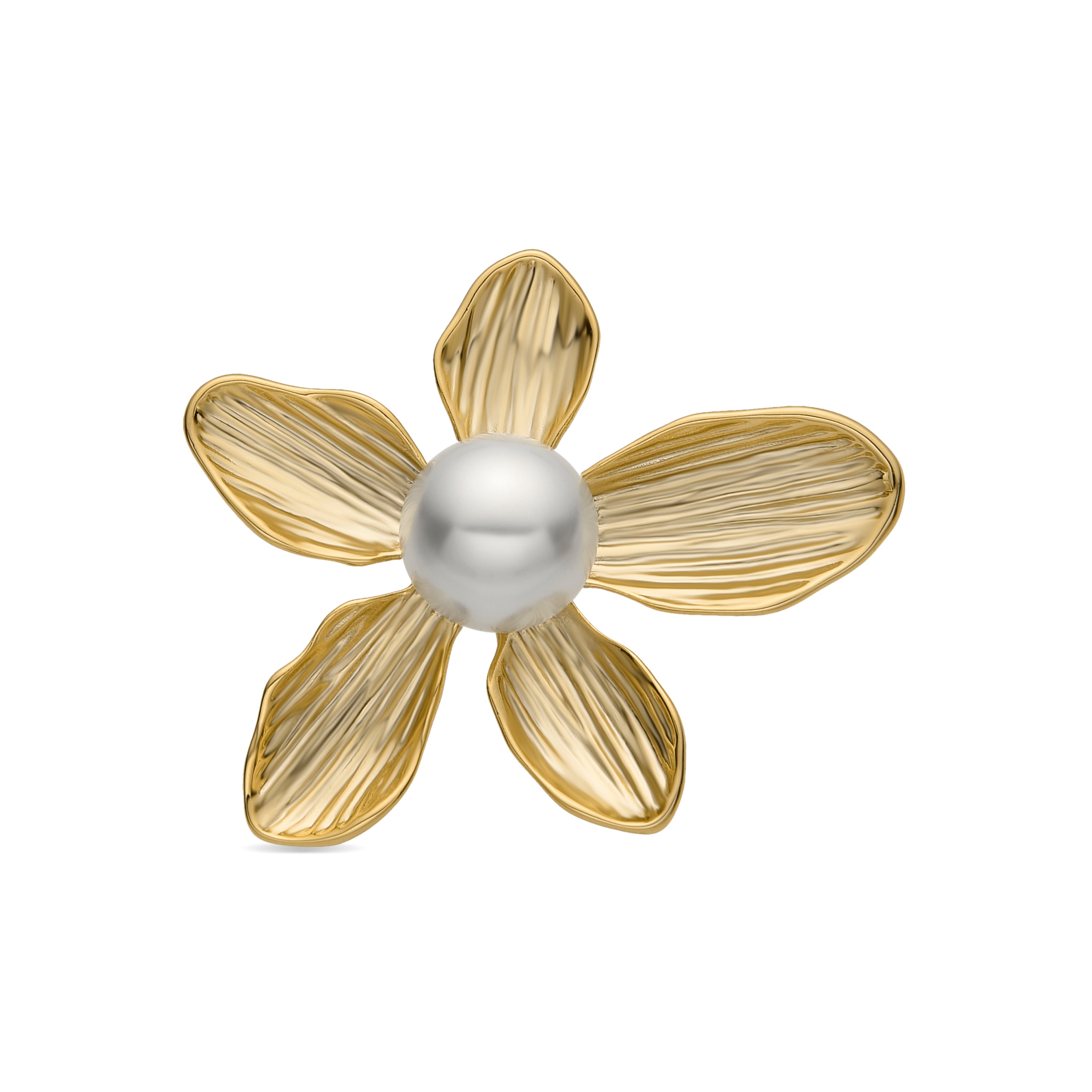 Spilla con Perla Bianca finitura oro 18k - Lisrae