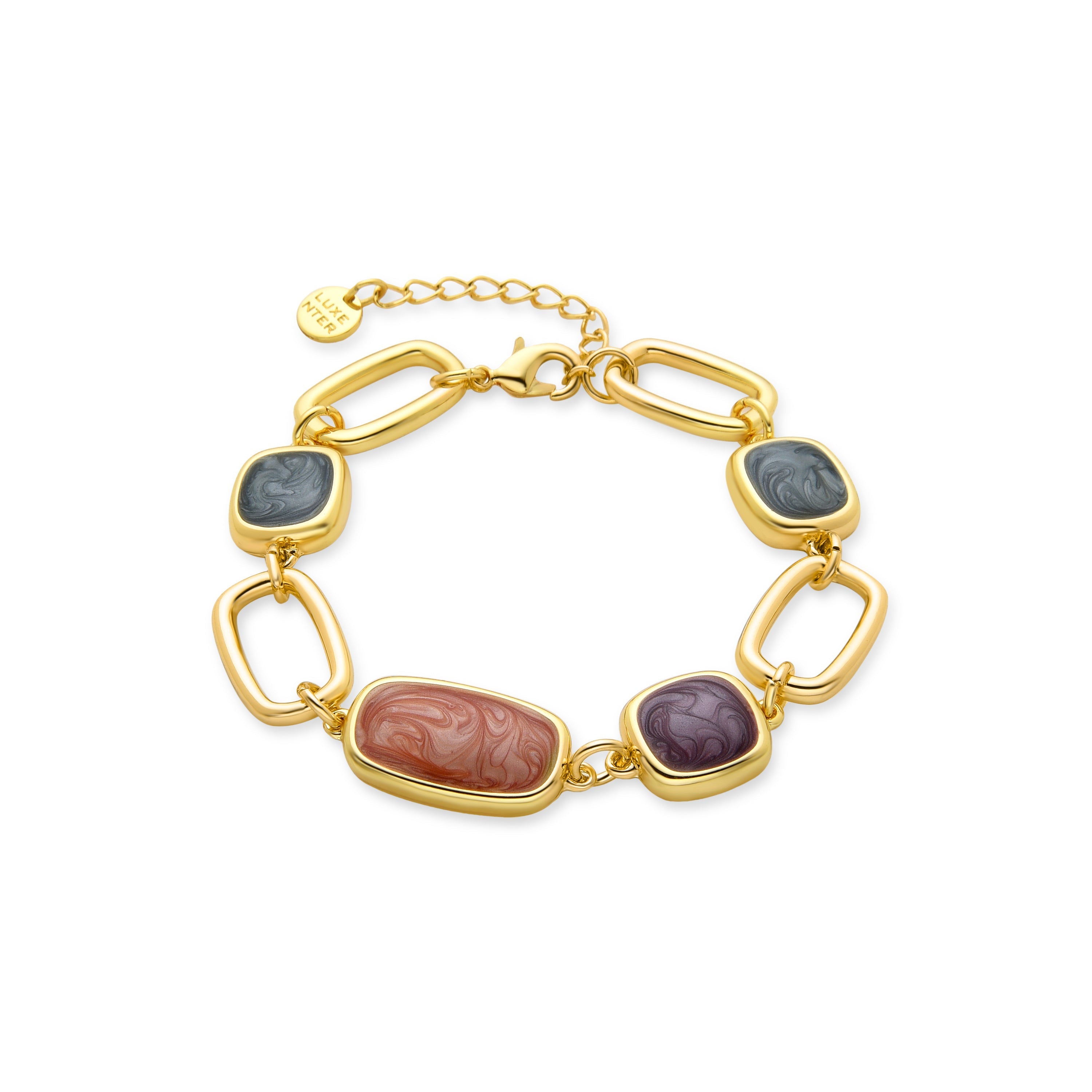 Pulsera de Resina Multicolor acabada en oro amarillo 18K - Orzur