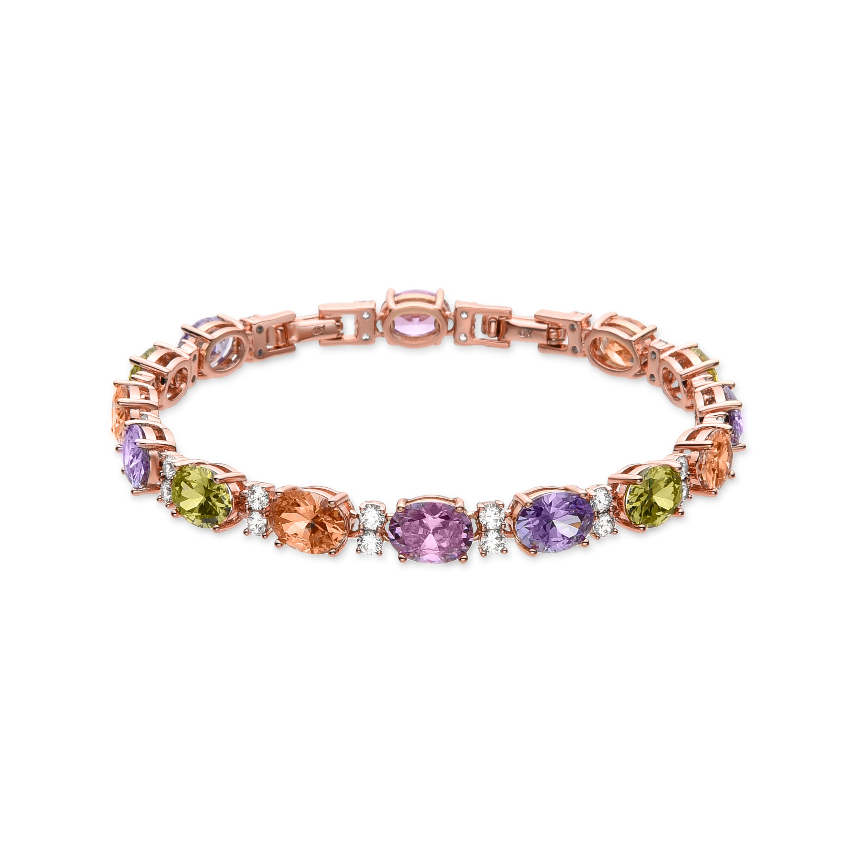 Multicolor Zirkonia-Armband mit 18K Gelbgold-Finish - Zenard