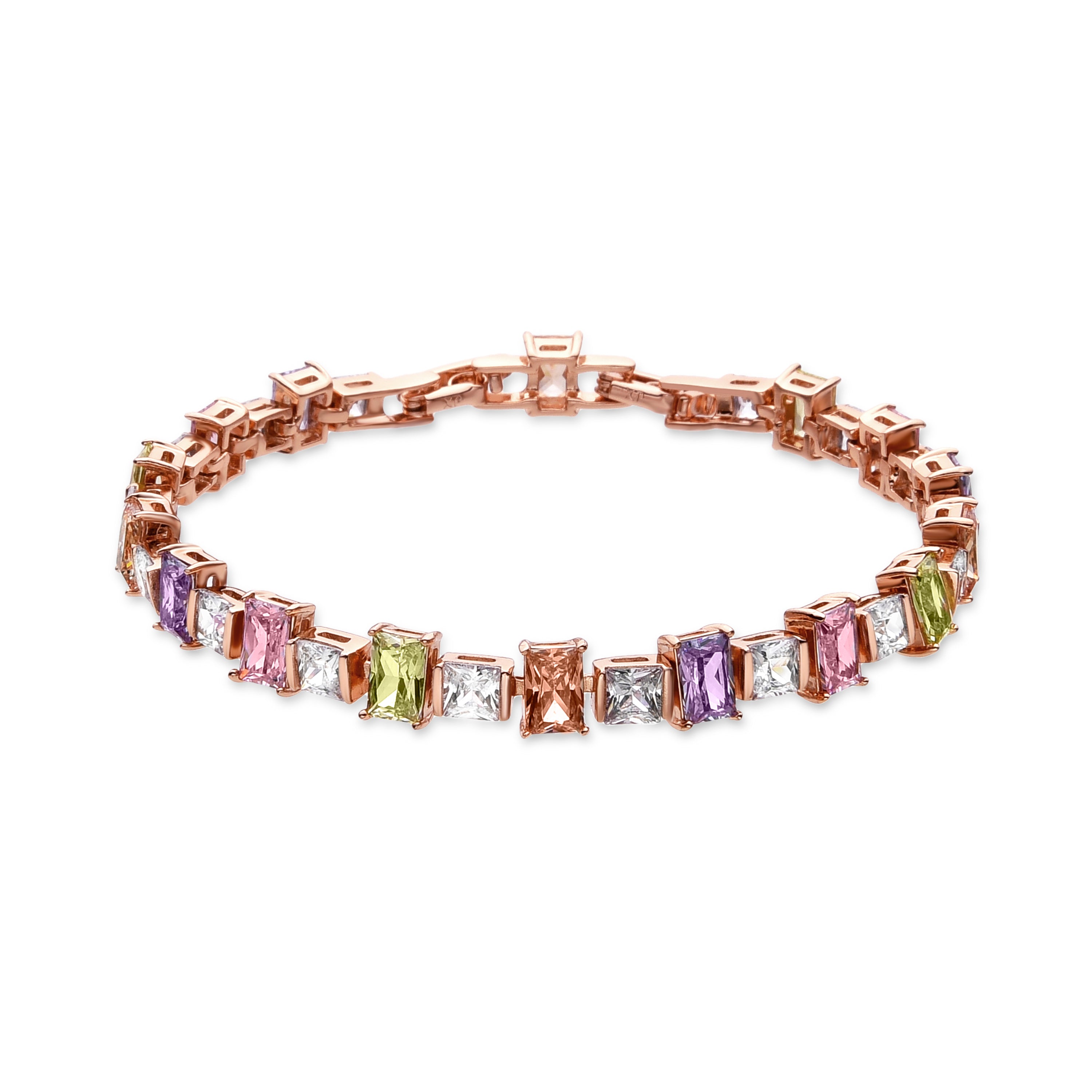 Pulsera con Circonita Multicolor acabada en oro amarillo 18K - Orka