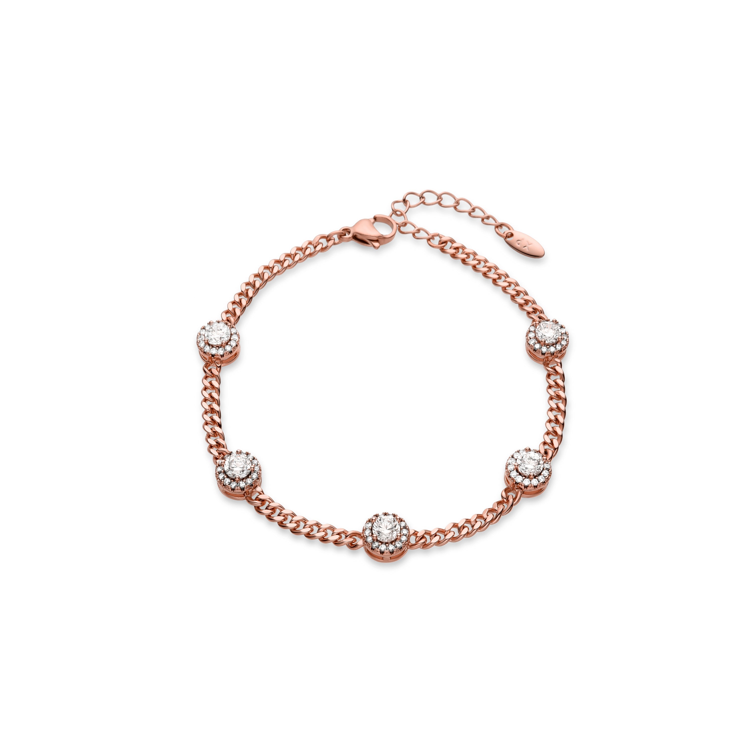 Pulsera con Circonita Brillante acabada en oro amarillo 18K - Kader