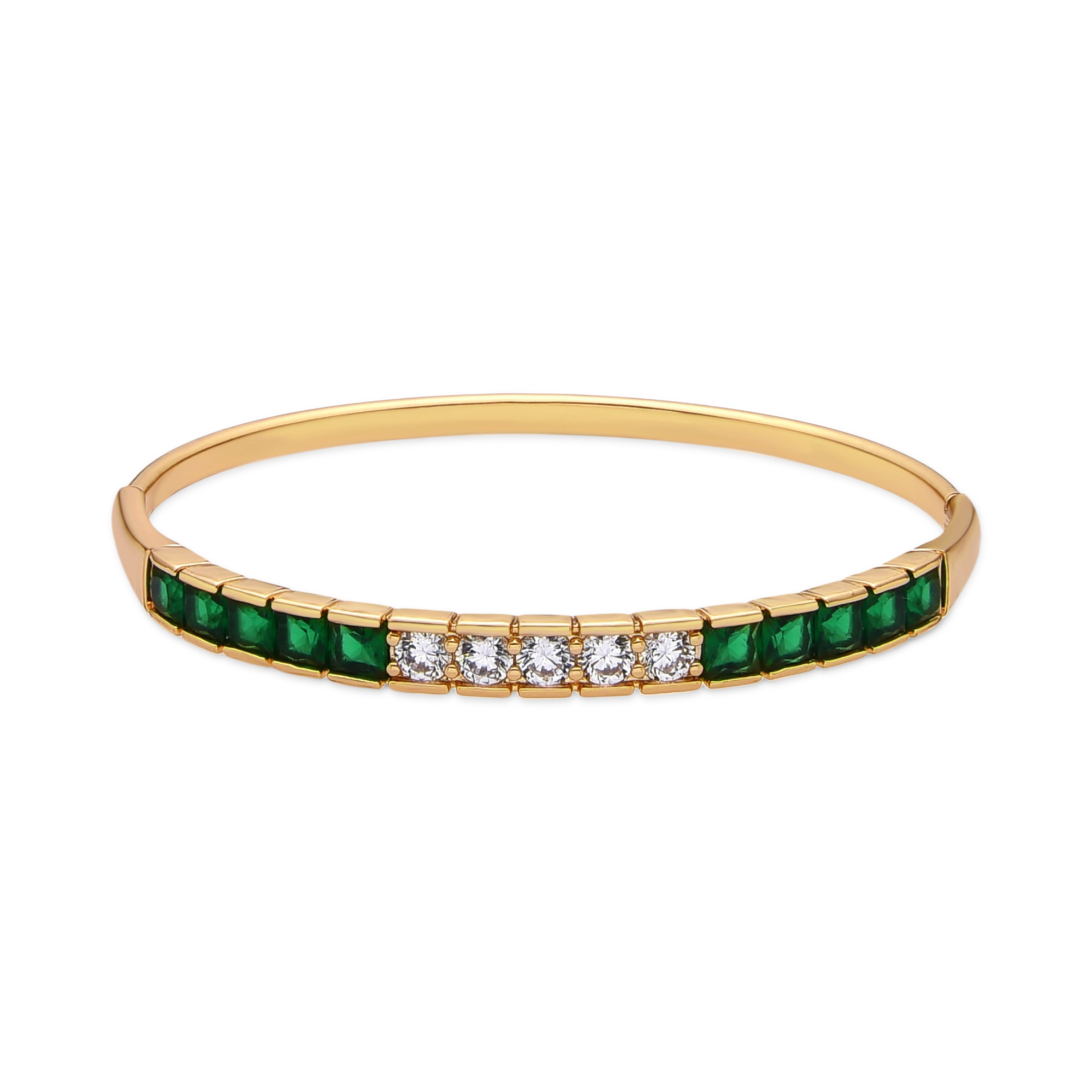 Bracelet avec Zirconium Émeraude finition or 18k - Pruzi