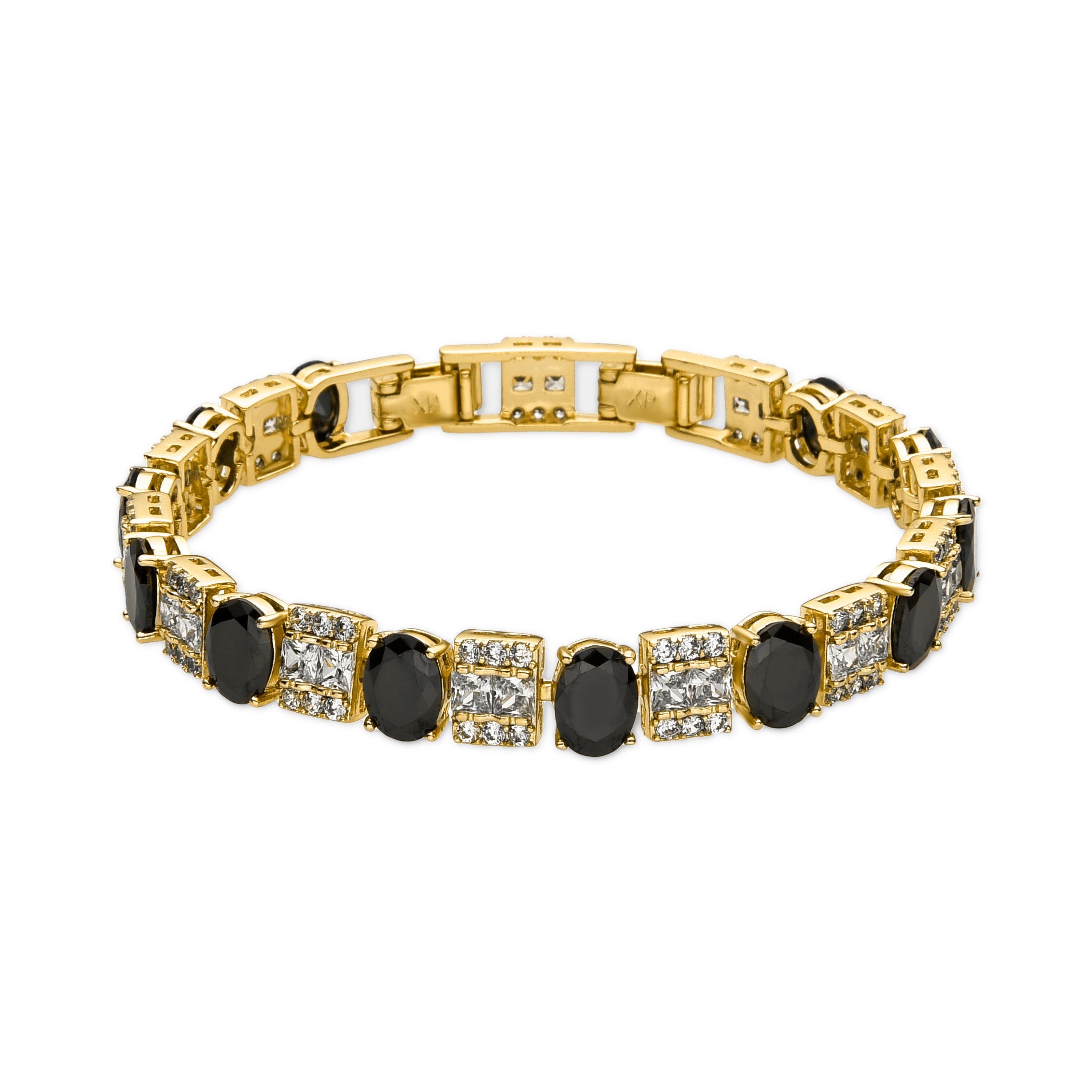 Bracelet avec Zircon Onyx finition or 18k - Sauki