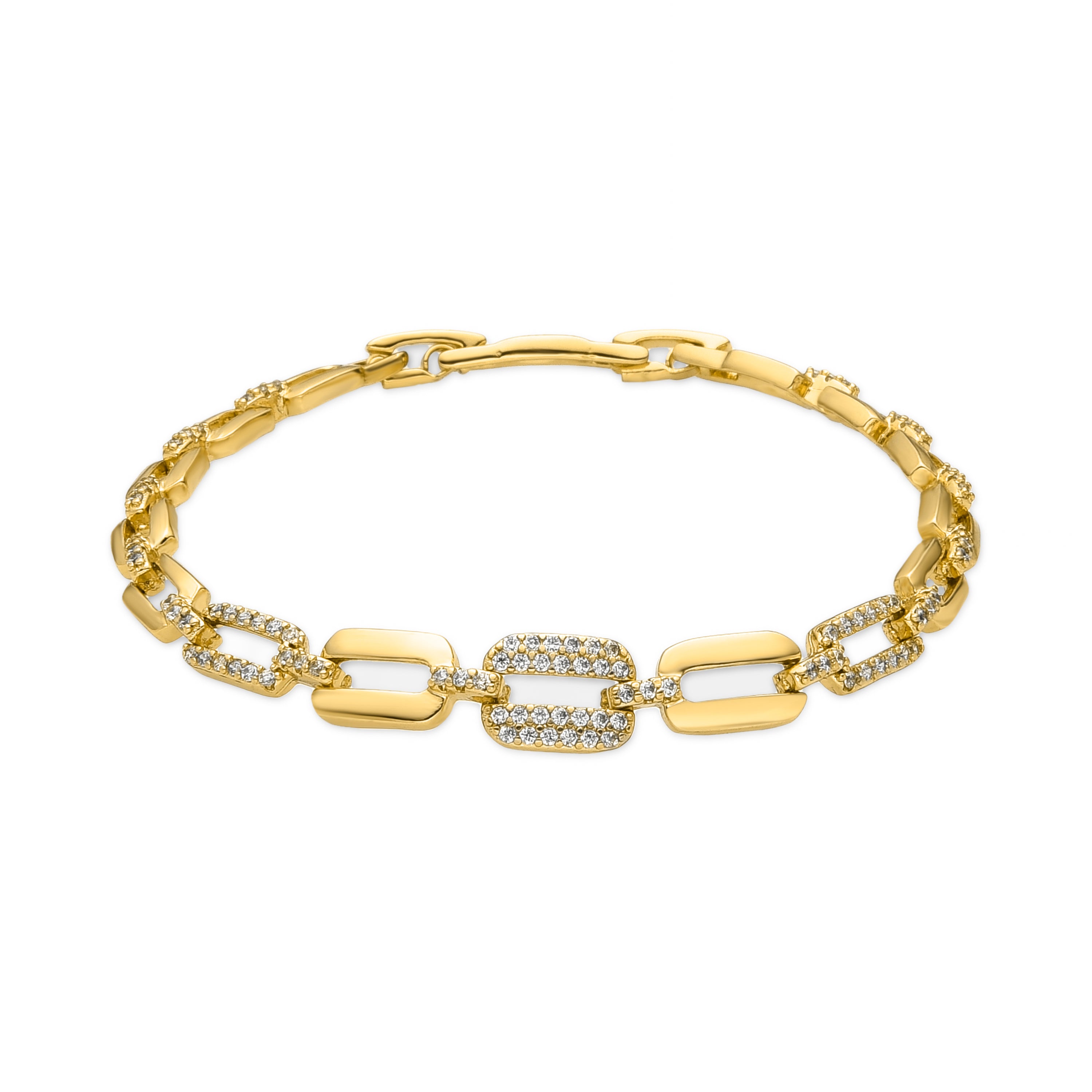 Bracciale con Zirconia Brillante finitura oro 18k - Jaserio