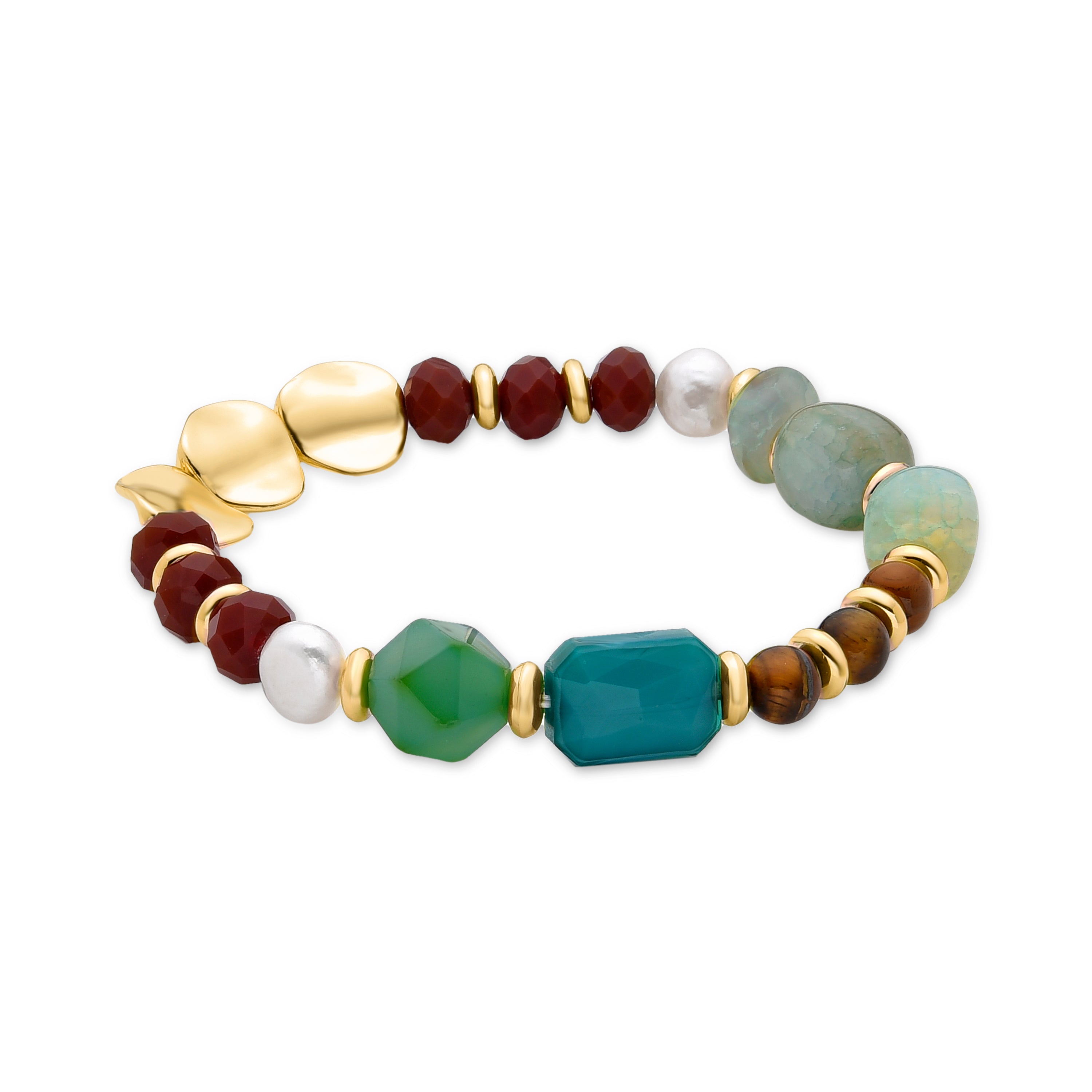 Multicolor Kristallarmband mit 18K Gelbgold-Finish - Miyou