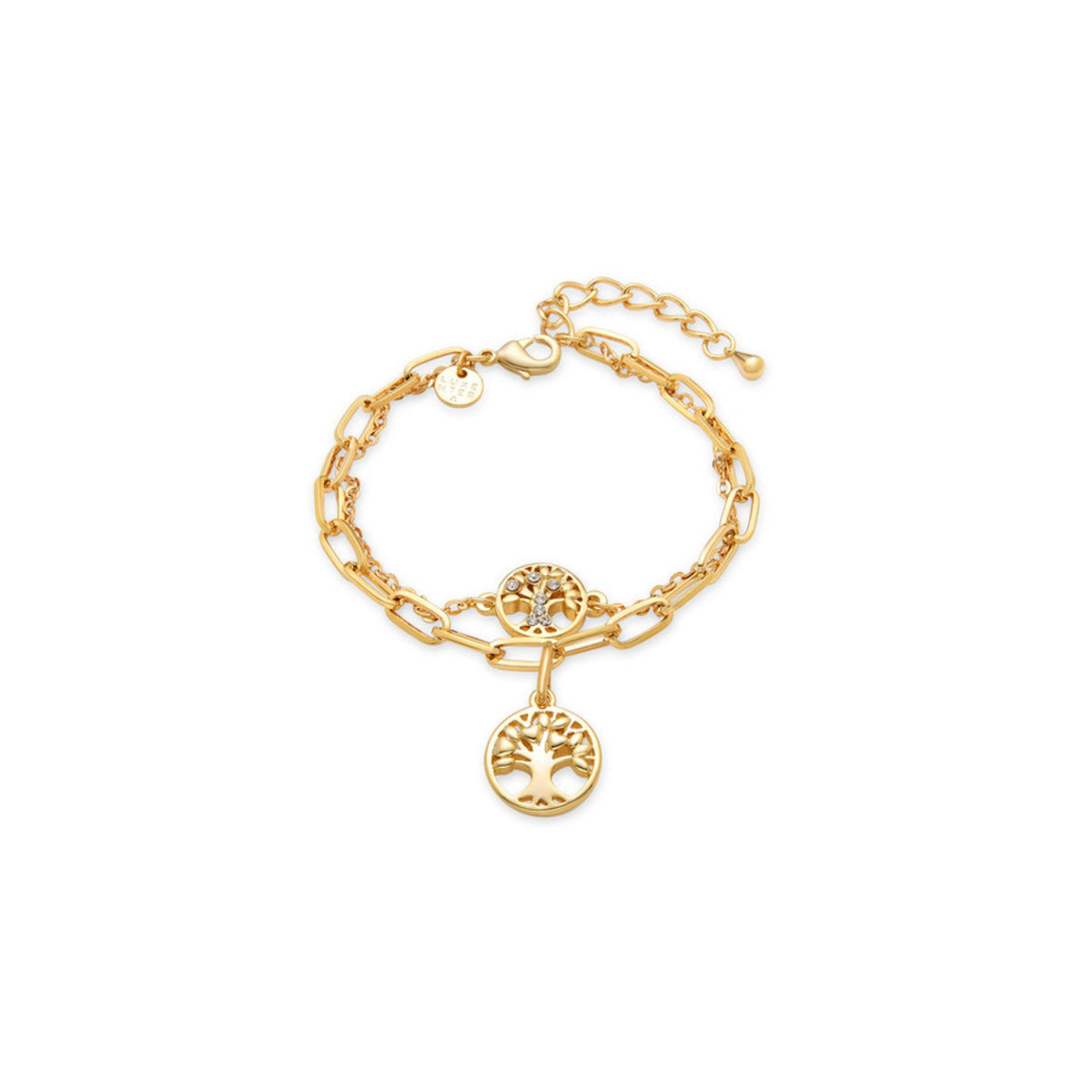 Pulsera de Circonita Brillante acabada en oro amarillo 18K - Arbol Vida