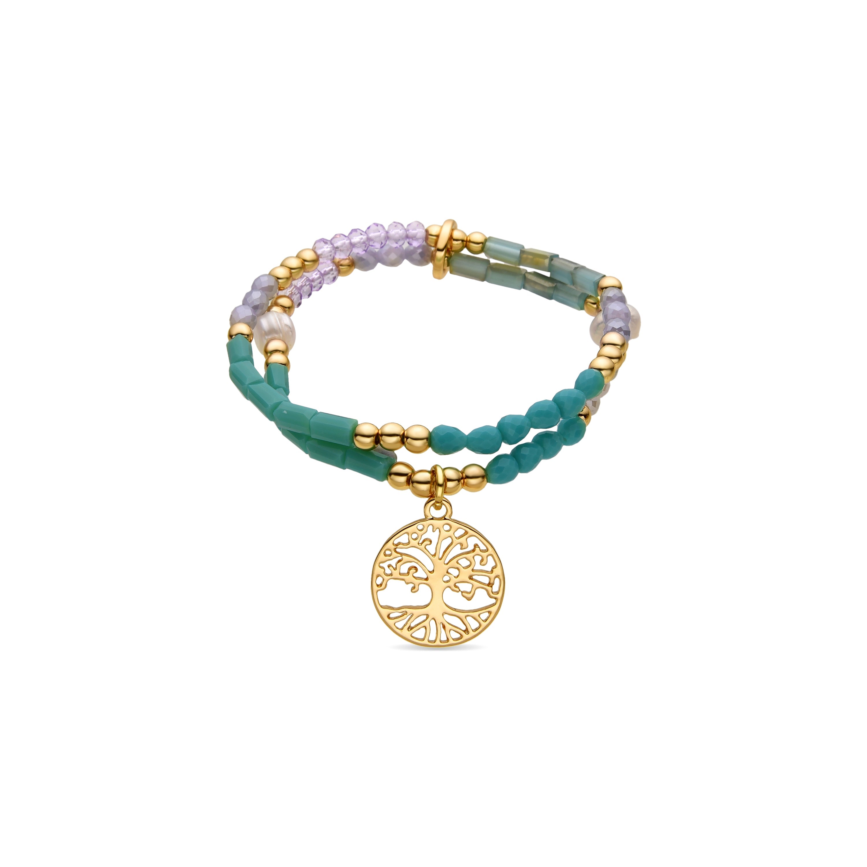 Pulsera con Cristal Azul acabado oro 18k - Zorsi