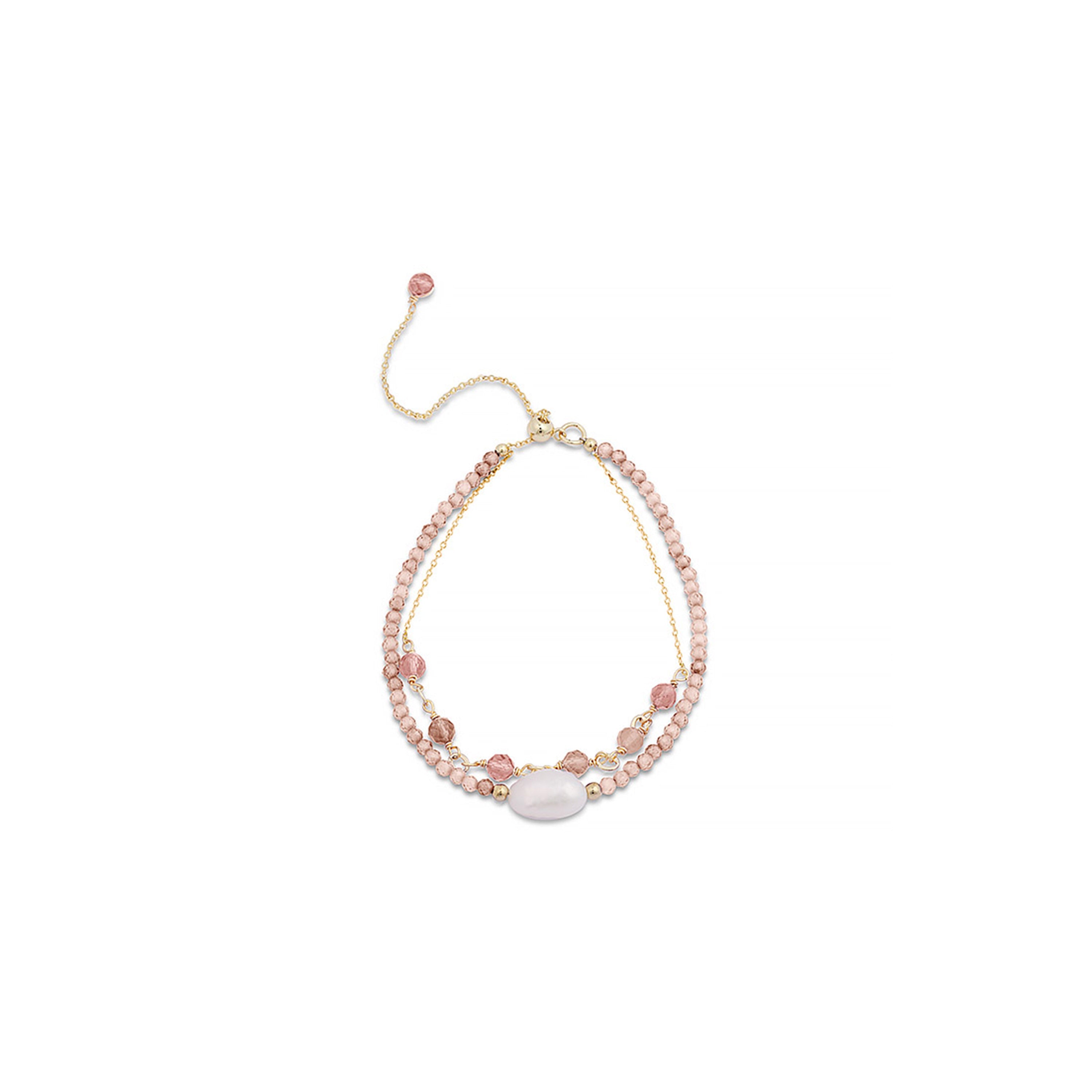 Champagner-Zirkonia-Armband mit 18K Gelbgold-Finish - Ekhao