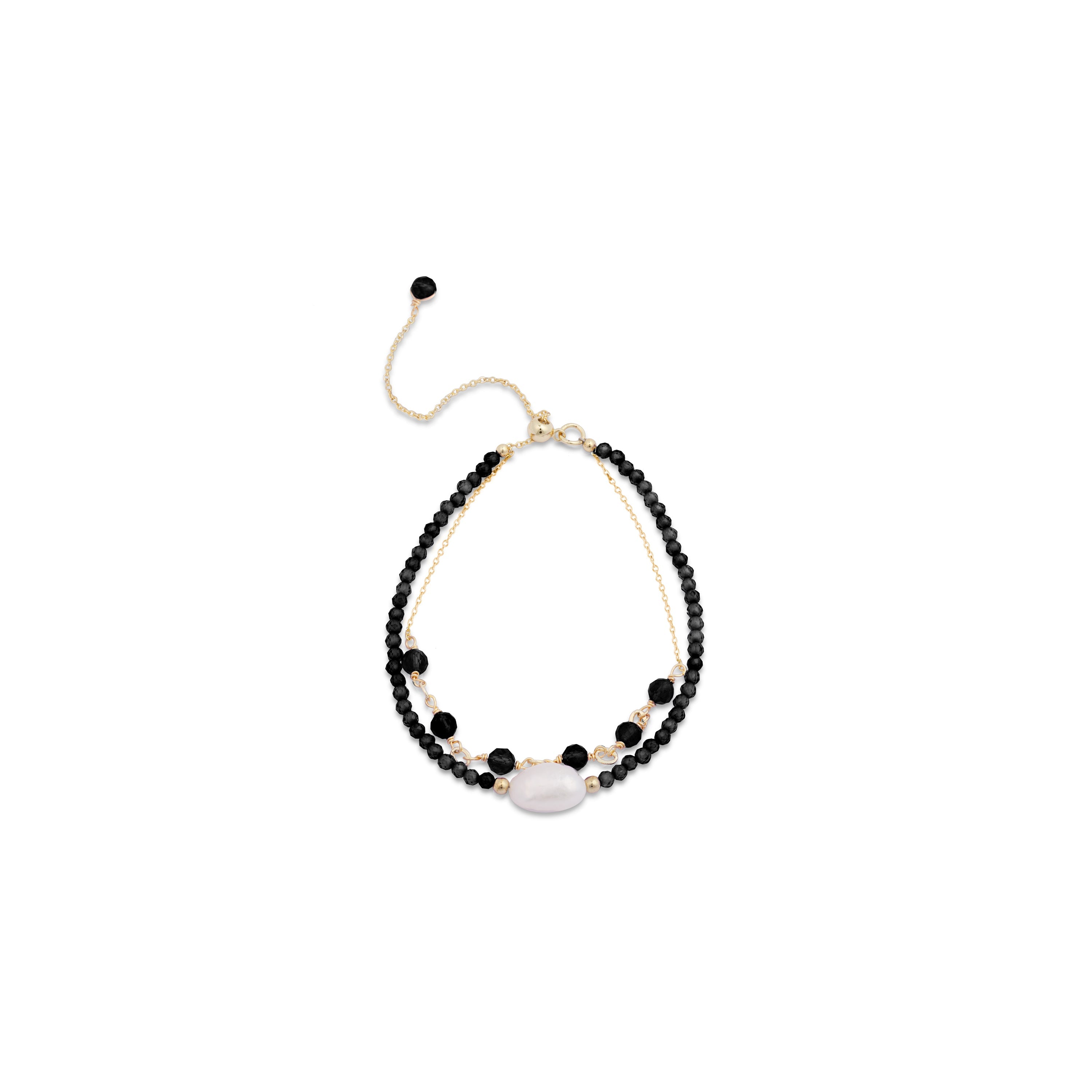 Armband aus hydrothermalem Onyx, vergoldet mit 18K Gelbgold - Ekhao