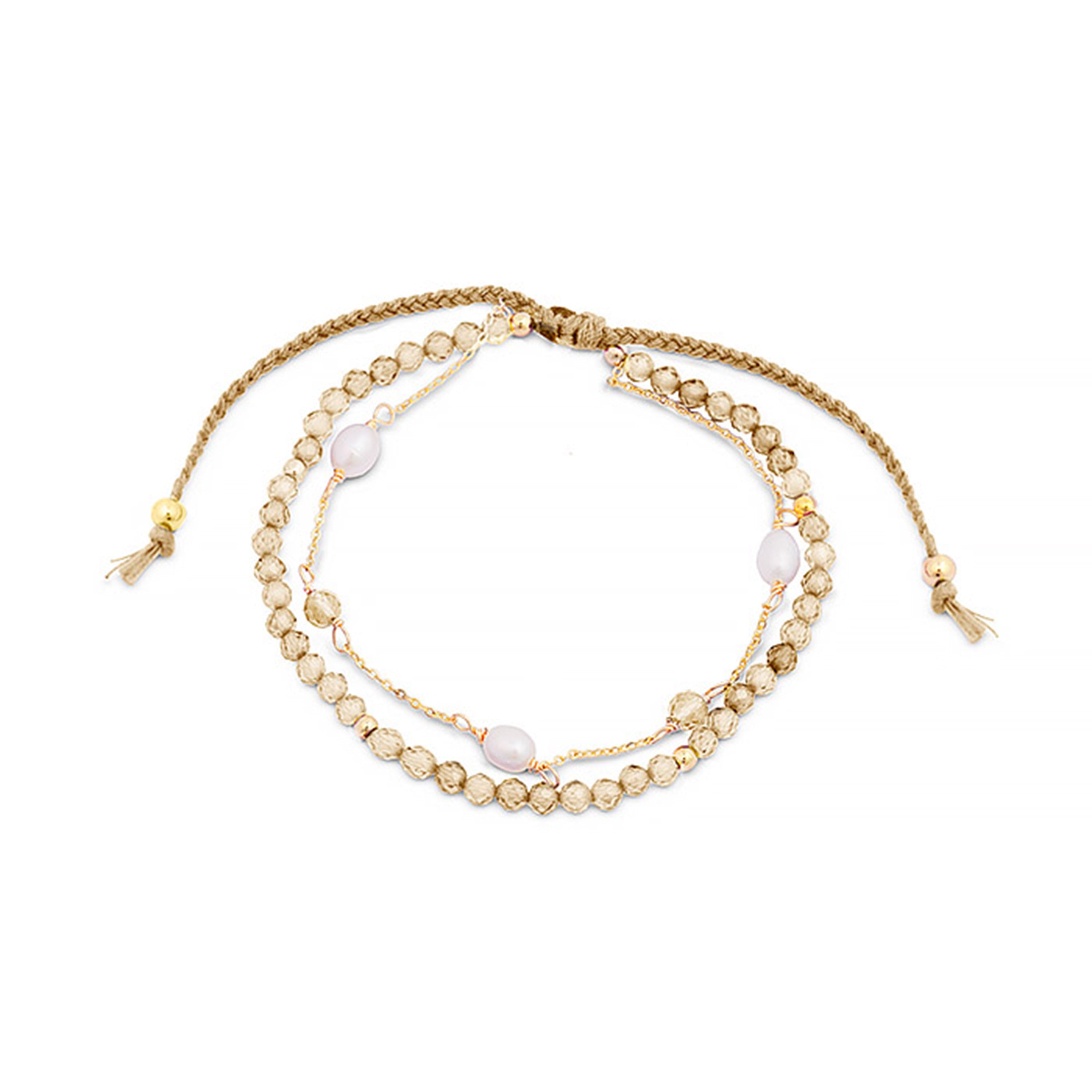 Champagner-Zirkon-Armband mit 18K Gelbgold-Finish - Athat