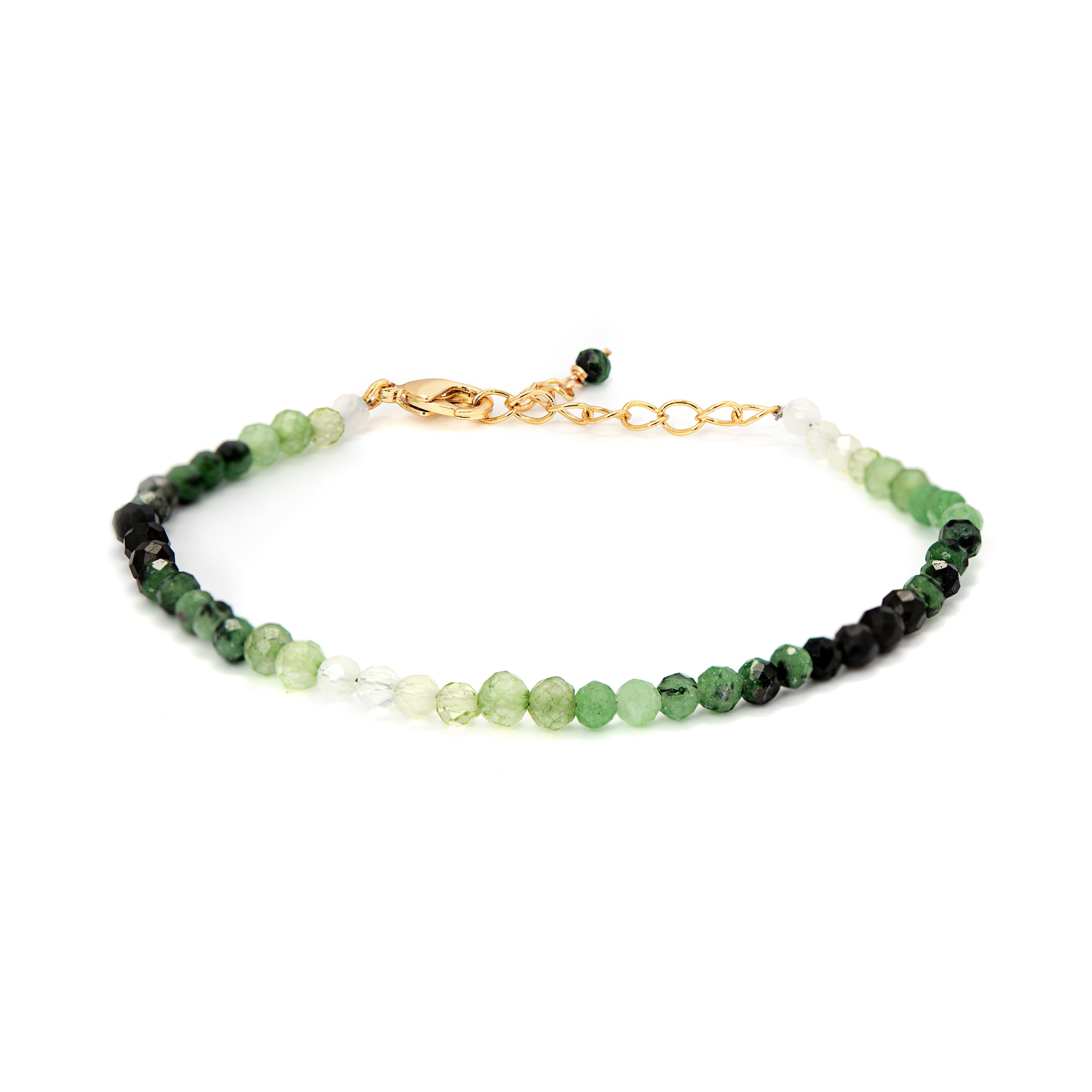 Grüne Kristallarmband mit 18K Gelbgold-Finish - Halok