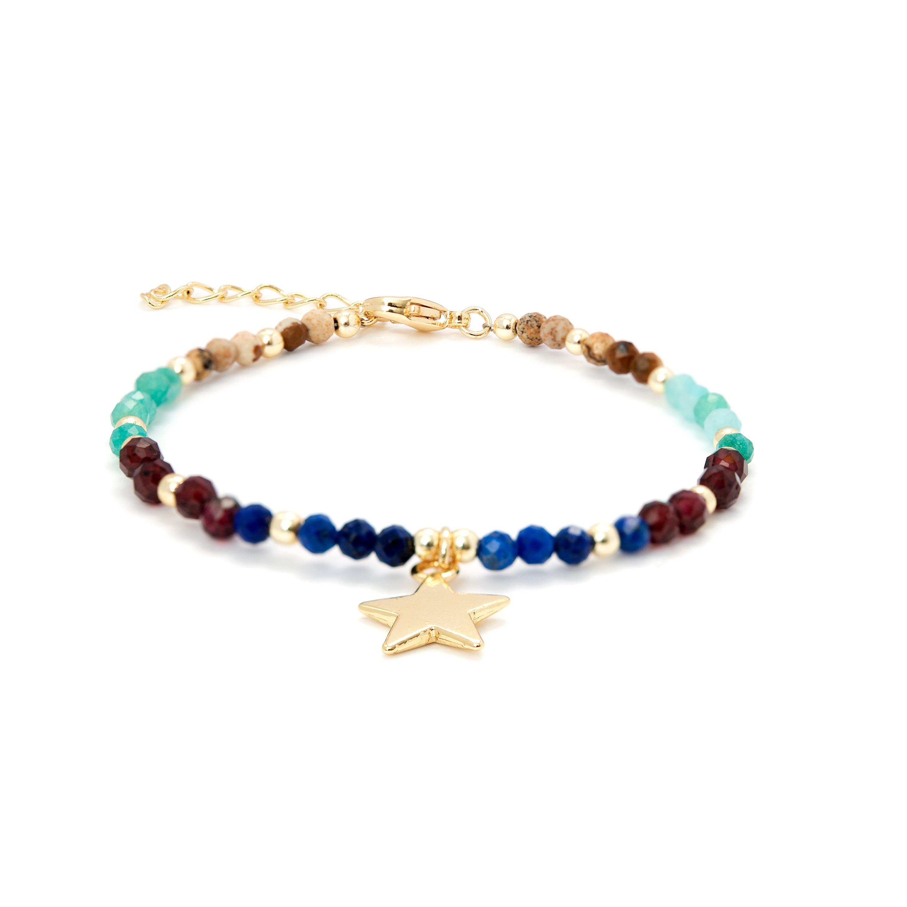 Multicolor Kristallarmband mit 18K Gelbgold-Finish - Nerald