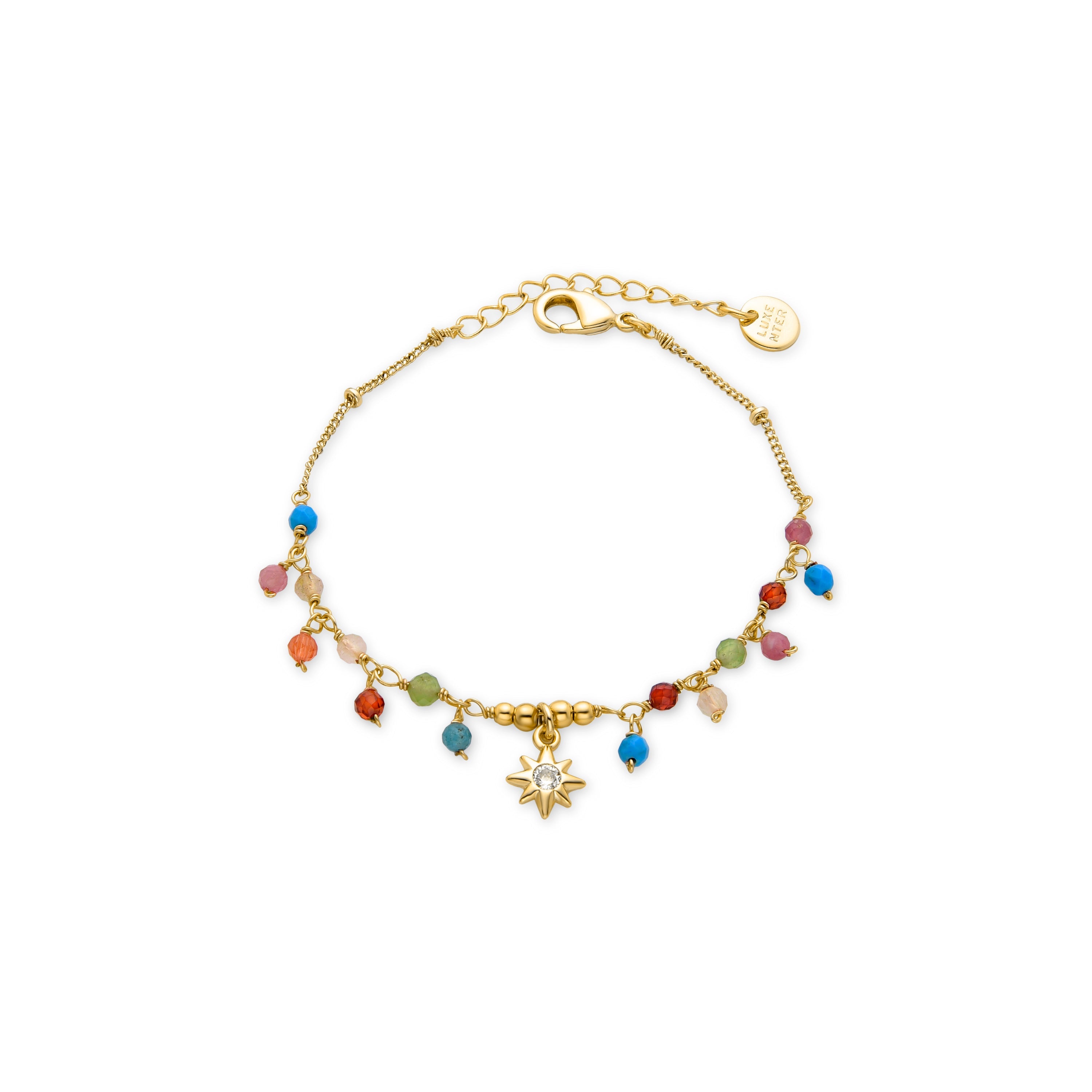 Bracelet en Cristal Multicolore fini en or jaune 18K - Wyrm