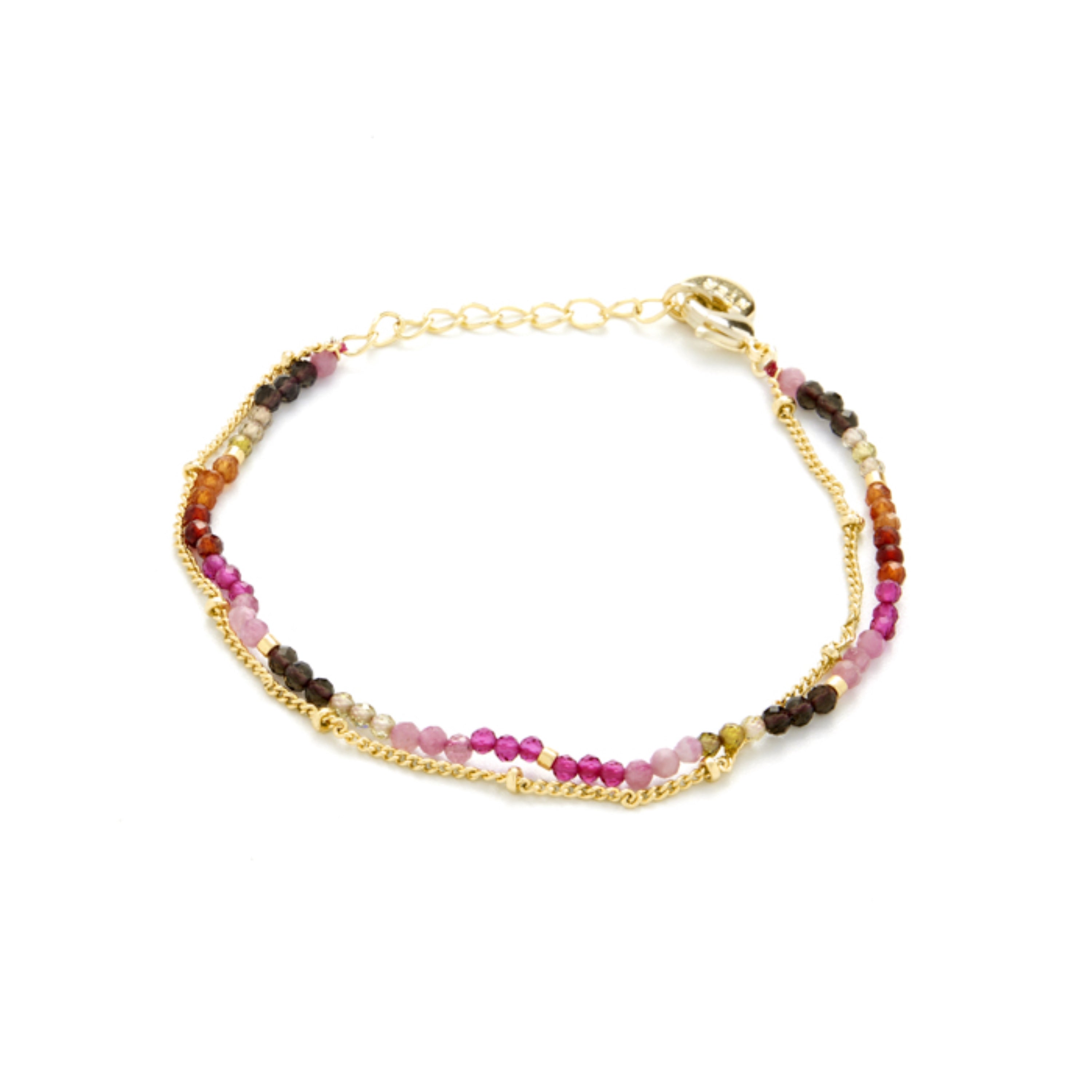 Pulsera de Turmalina Multicolor acabada en oro amarillo 18K - Aiel
