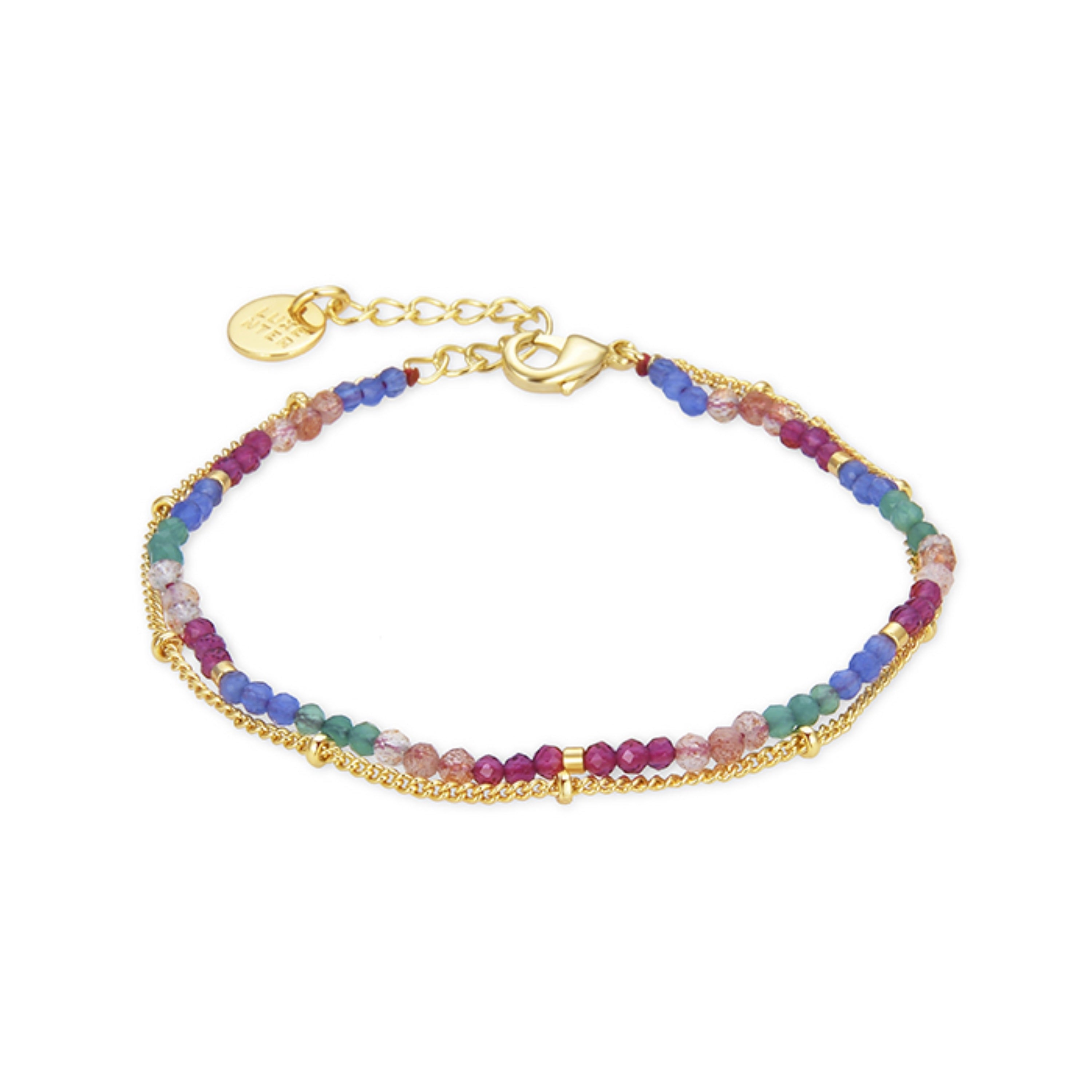 Multicolor Kristallarmband mit 18K Gelbgold-Finish - Aiel