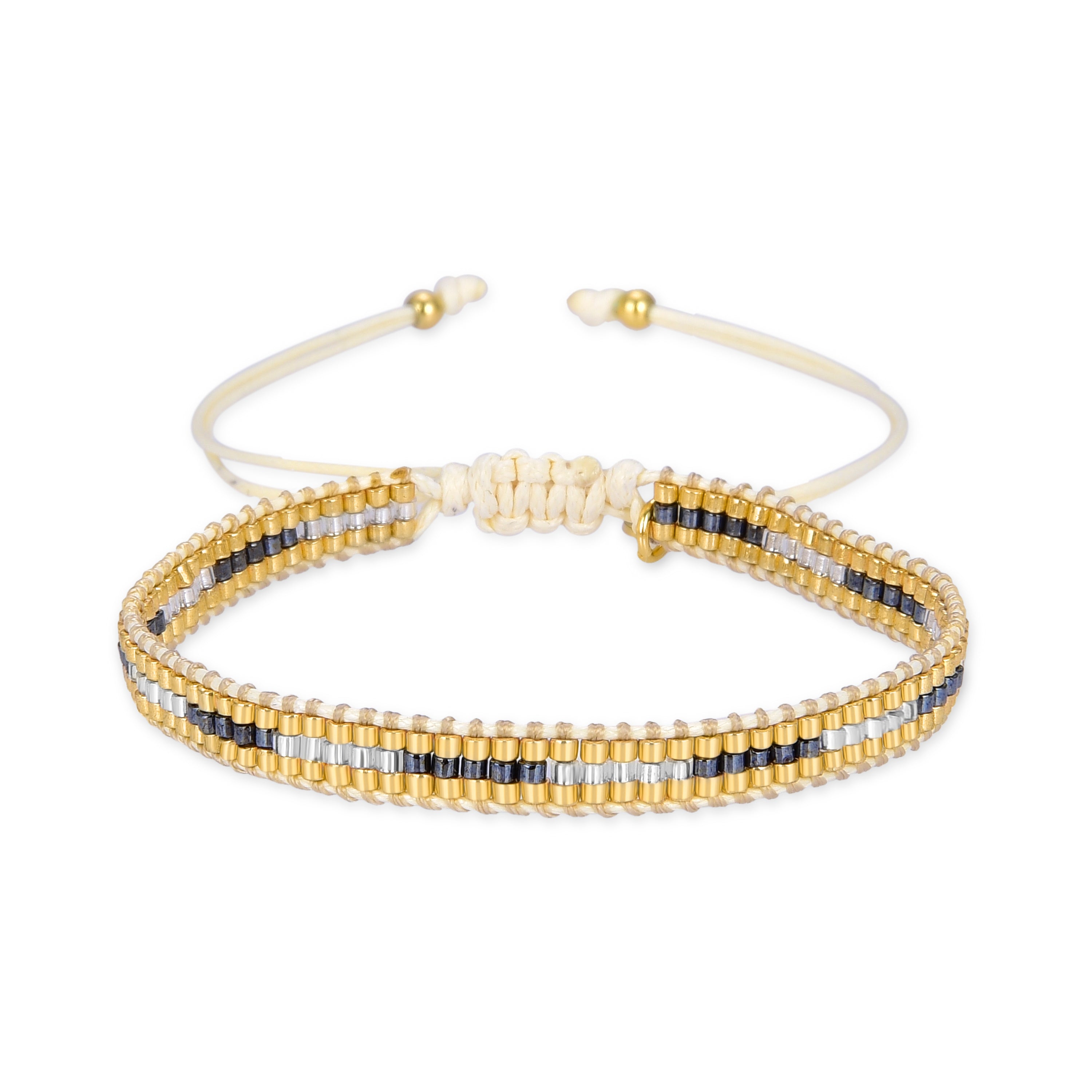 Multicolor Kristallarmband mit 18K Gelbgold-Finish - Emeri