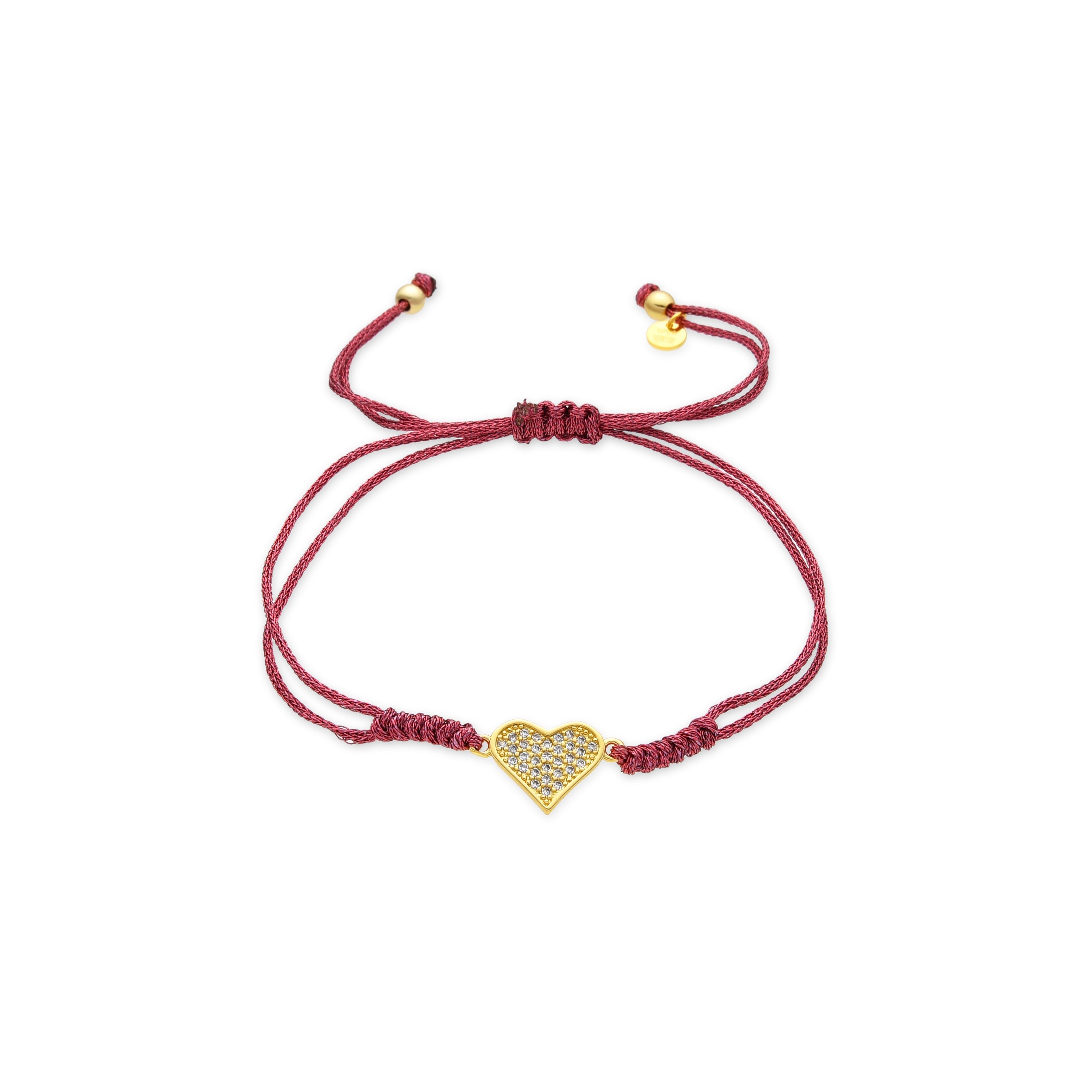 Pulsera acabado oro amarillo de 18k y Circonita Brillante - Heart