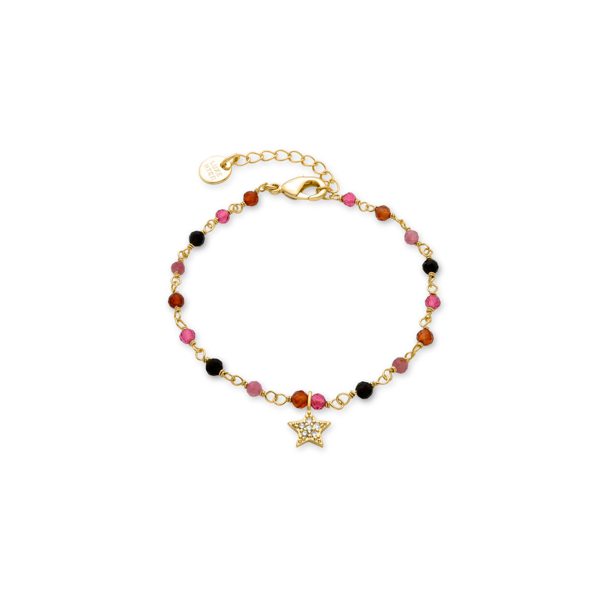 Multicolor Kristallarmband mit 18K Gelbgold-Finish - Ryfos