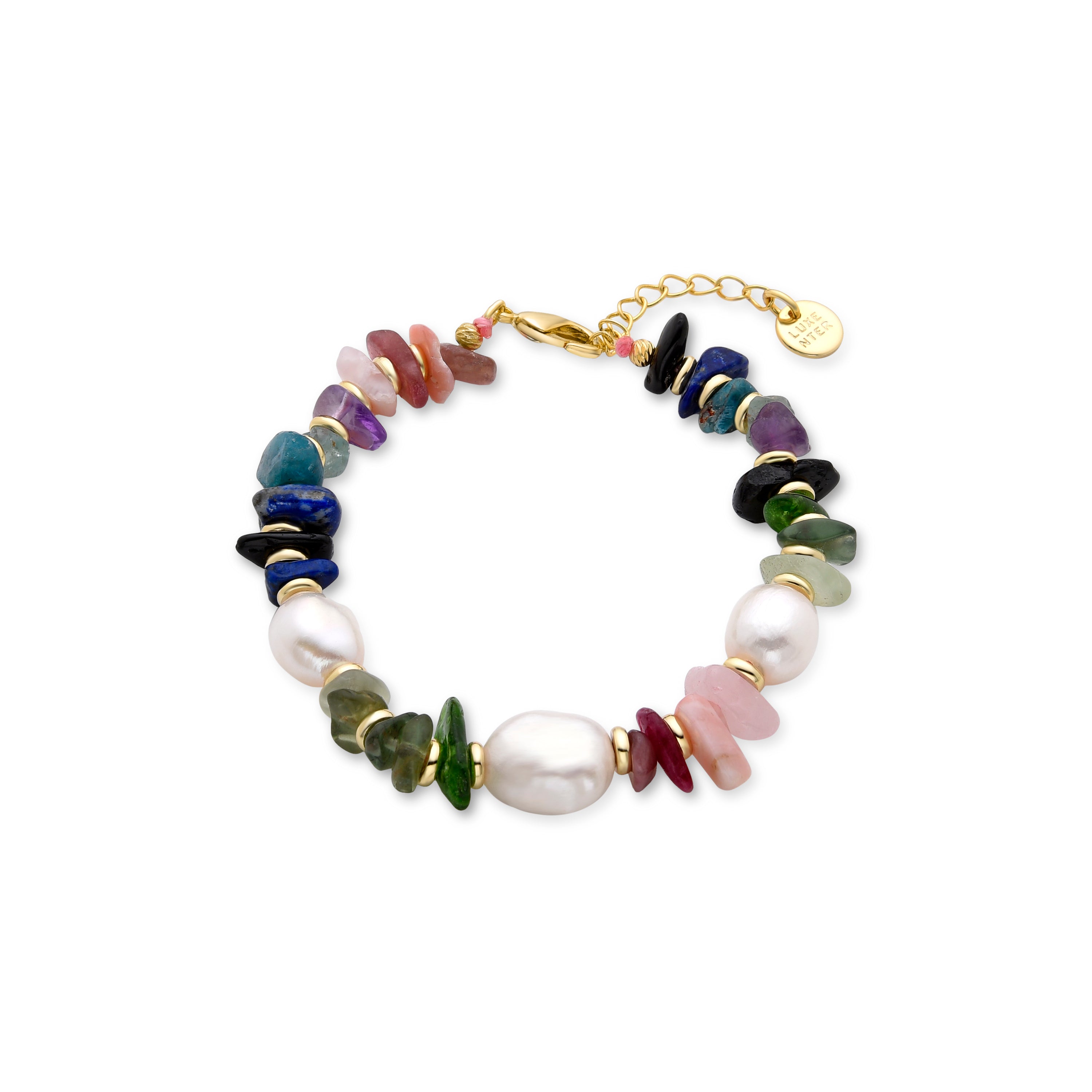 Pulsera de Multicolor Piedra Natural acabada en oro amarillo 18K - Kasyo