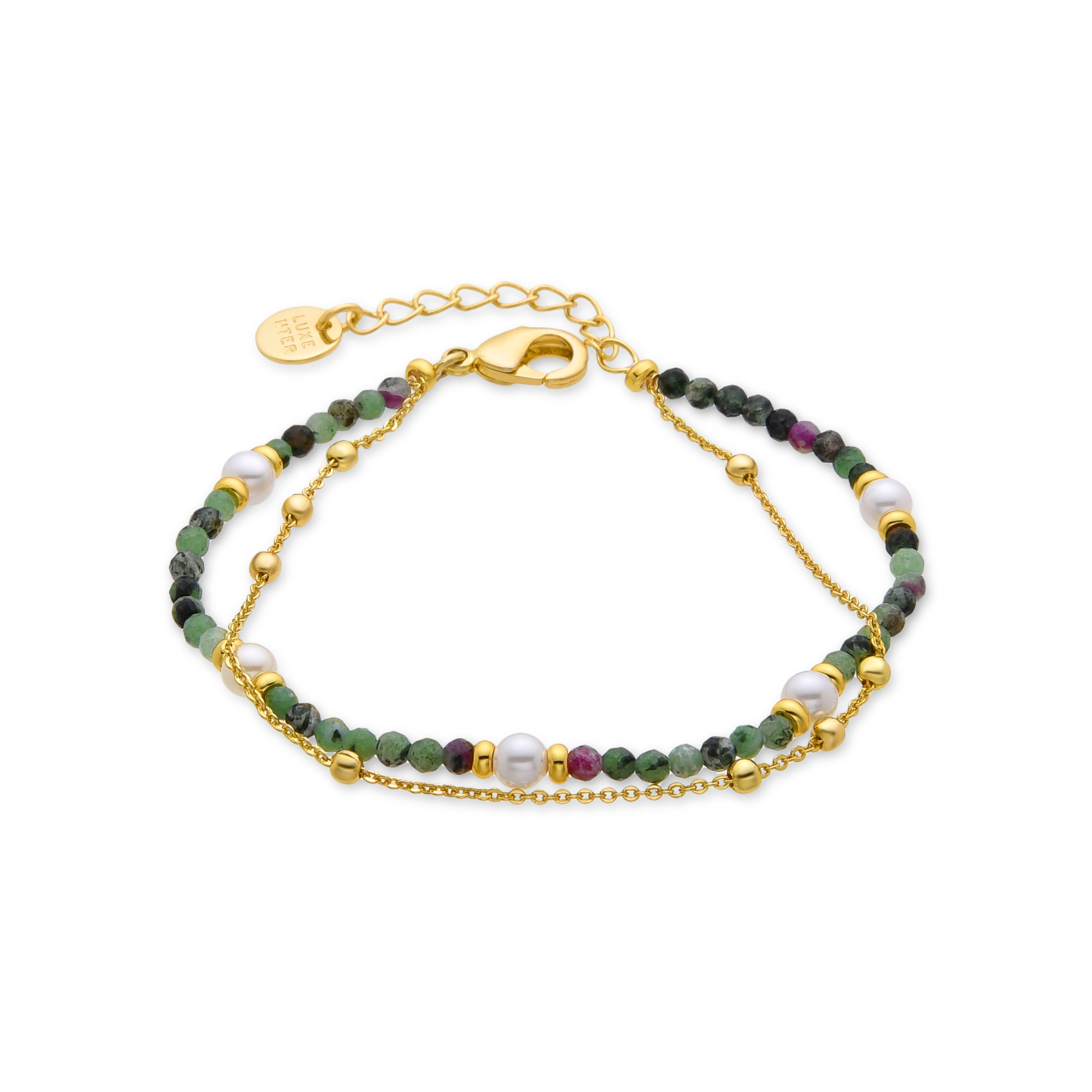 Bracciale in Perla Bianca finito in oro giallo 18K - Rayja
