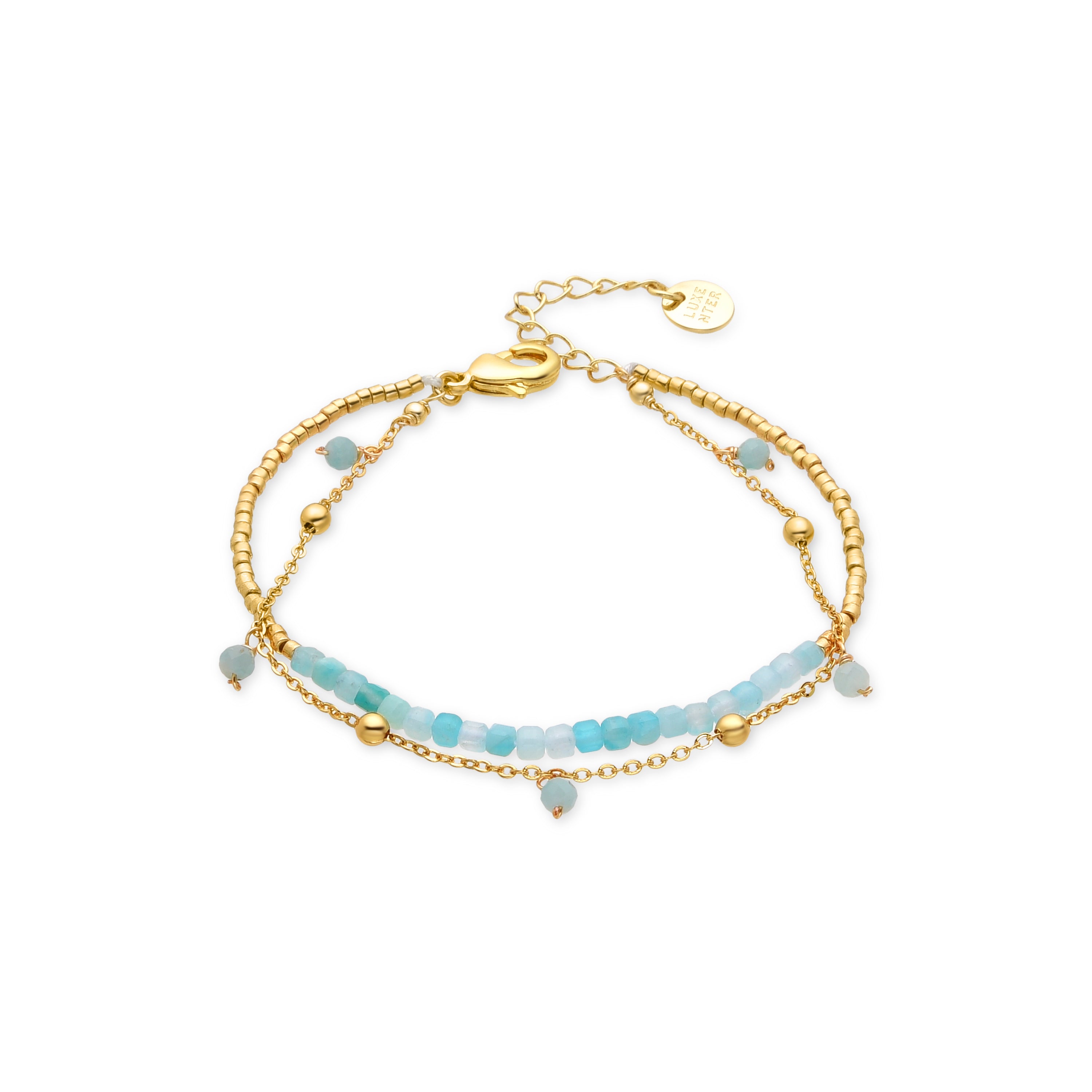 Pulsera de Turquesa acabada en oro amarillo 18K - Akya