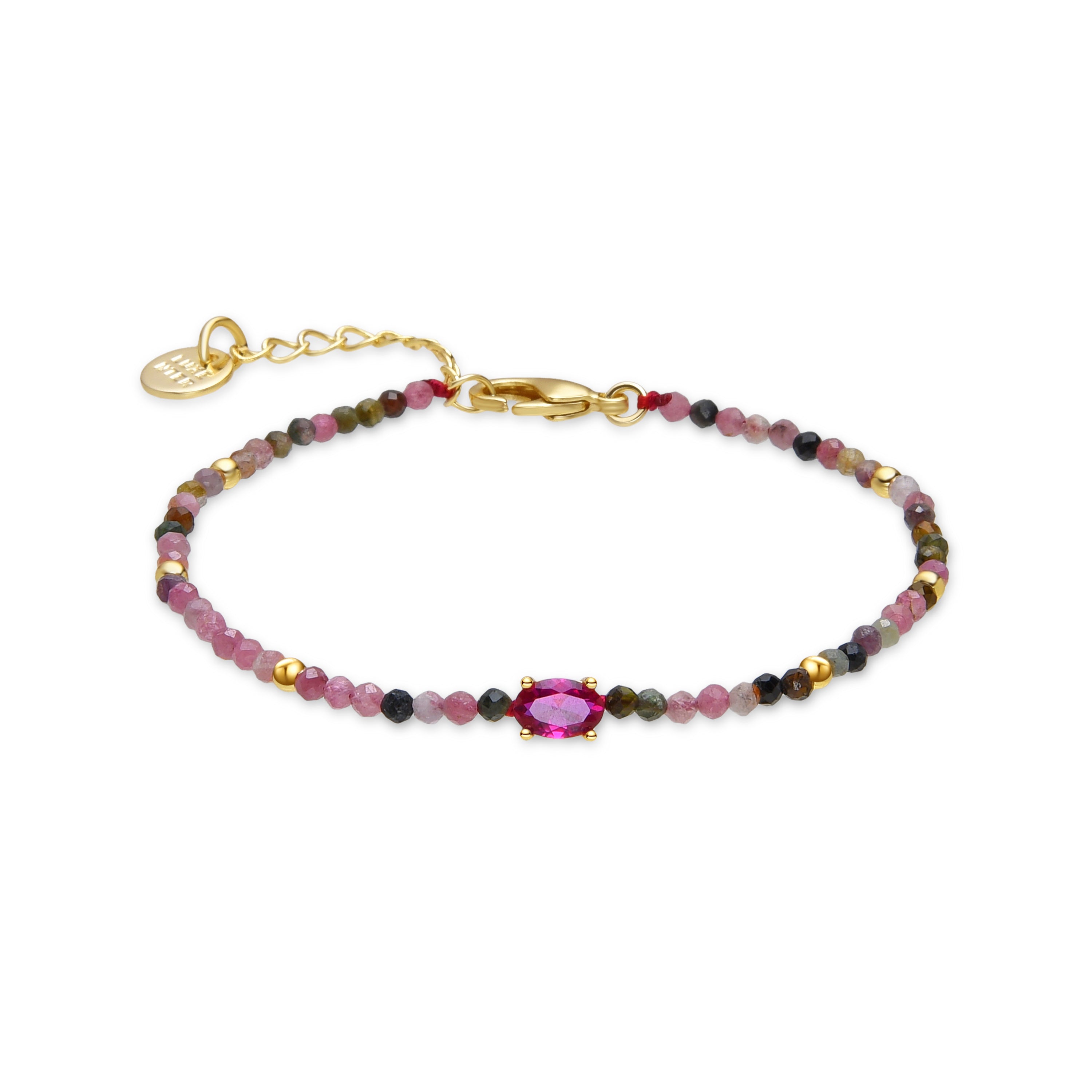 Pulsera de Turmalina Multicolor acabada en oro amarillo 18K - Baim