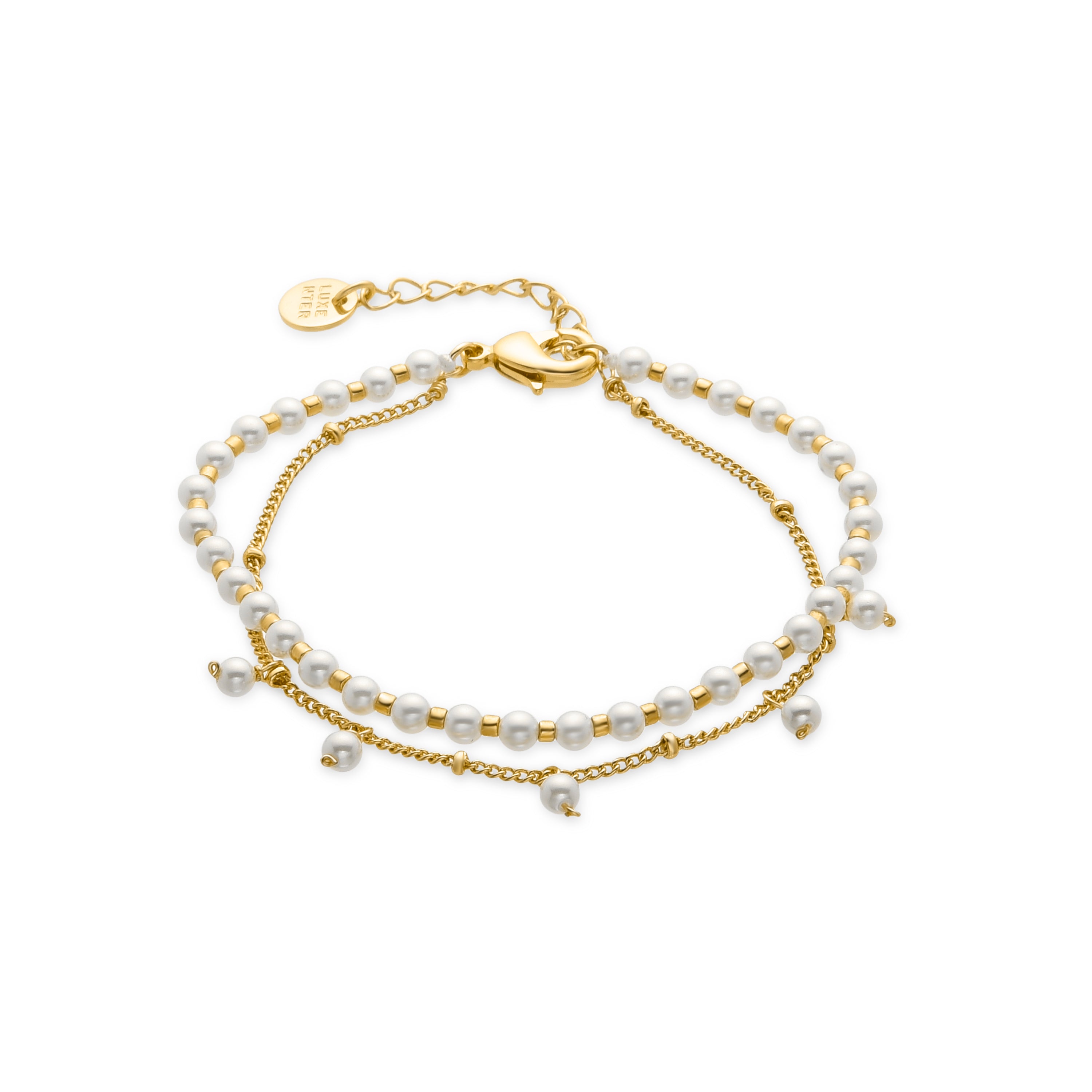 Bracciale in Perla Bianca finito in oro giallo 18K - Subri