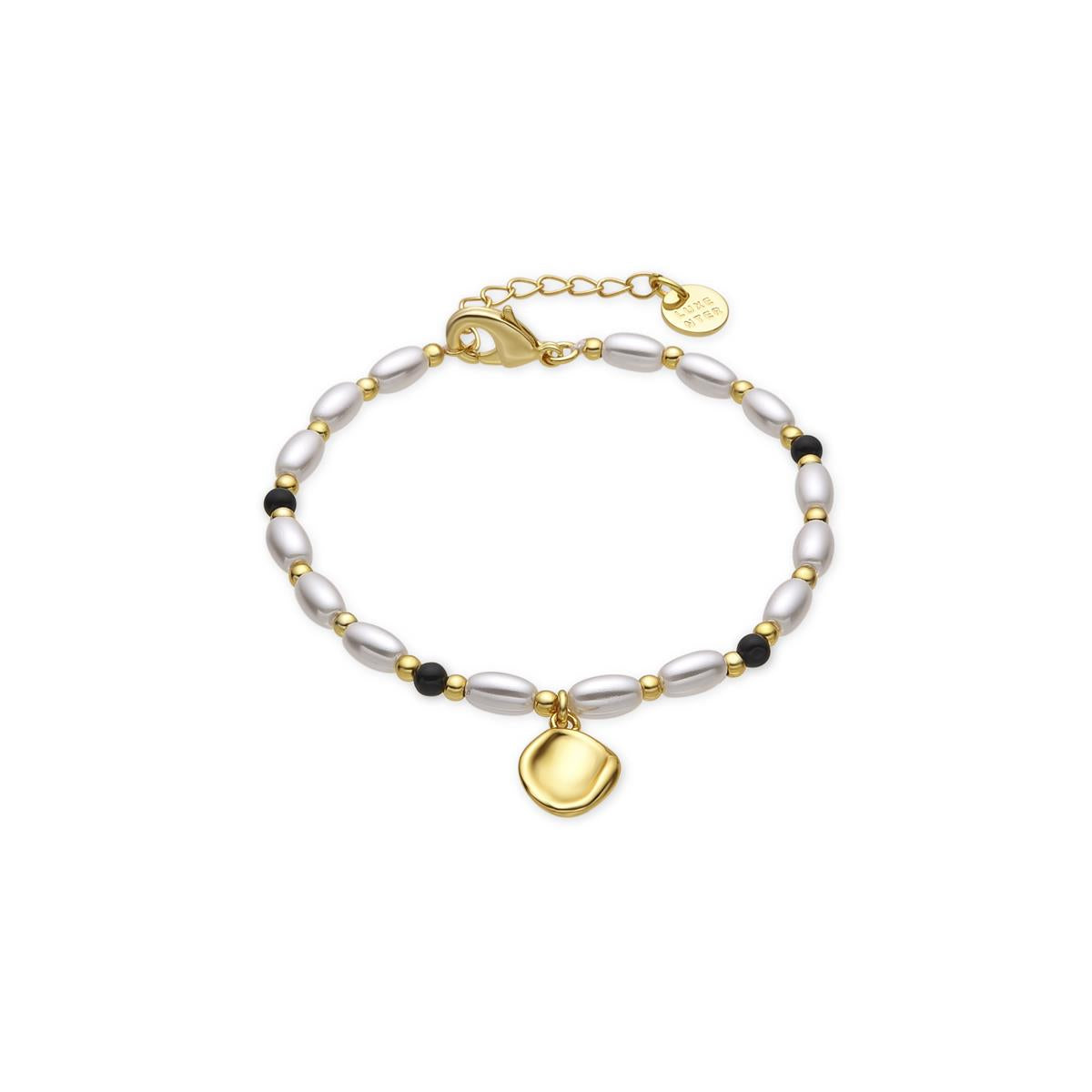 Pulsera con Perla Blanca acabado oro 18k - Zizi
