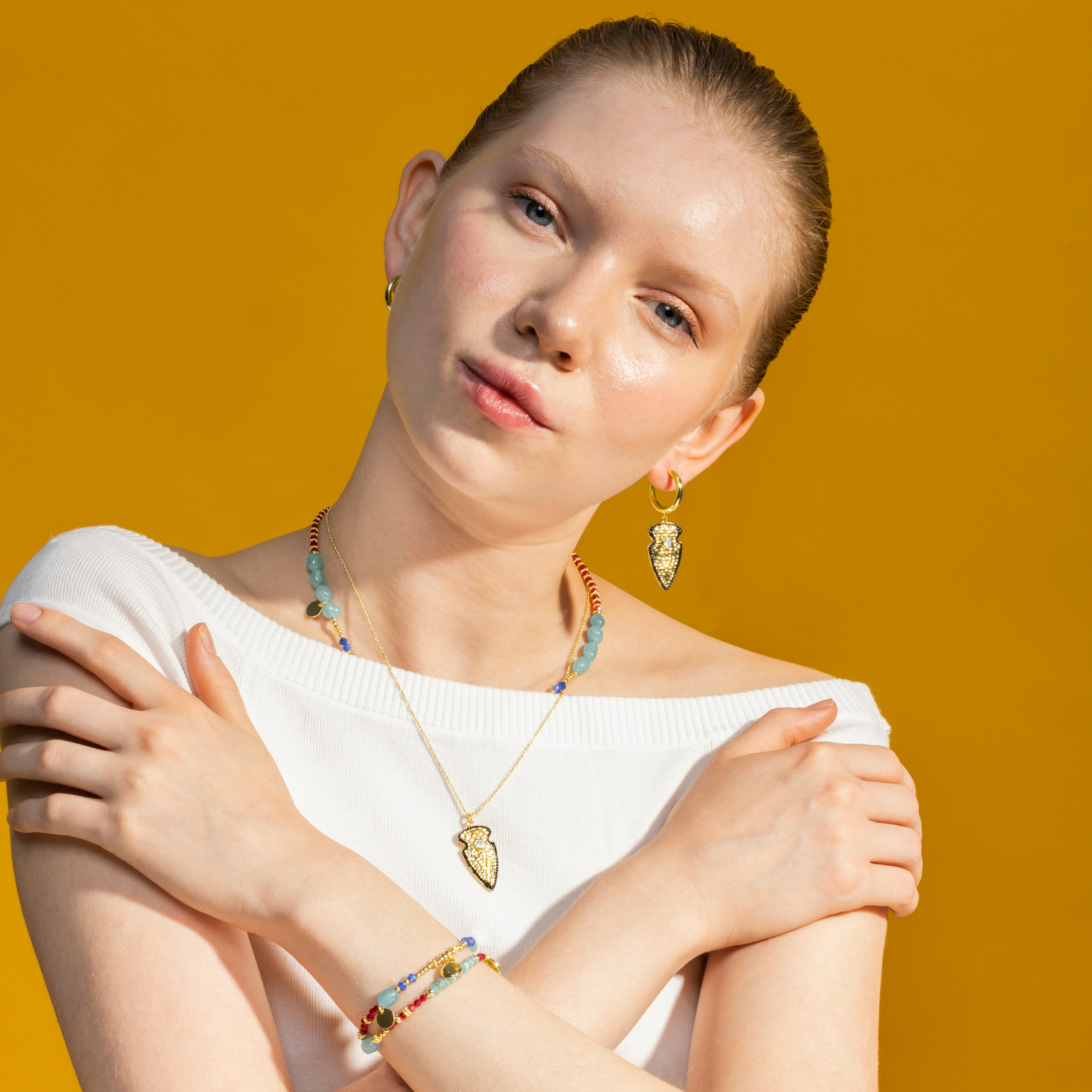 Pulsera con Cristal Multicolor acabado oro 18k - Ney
