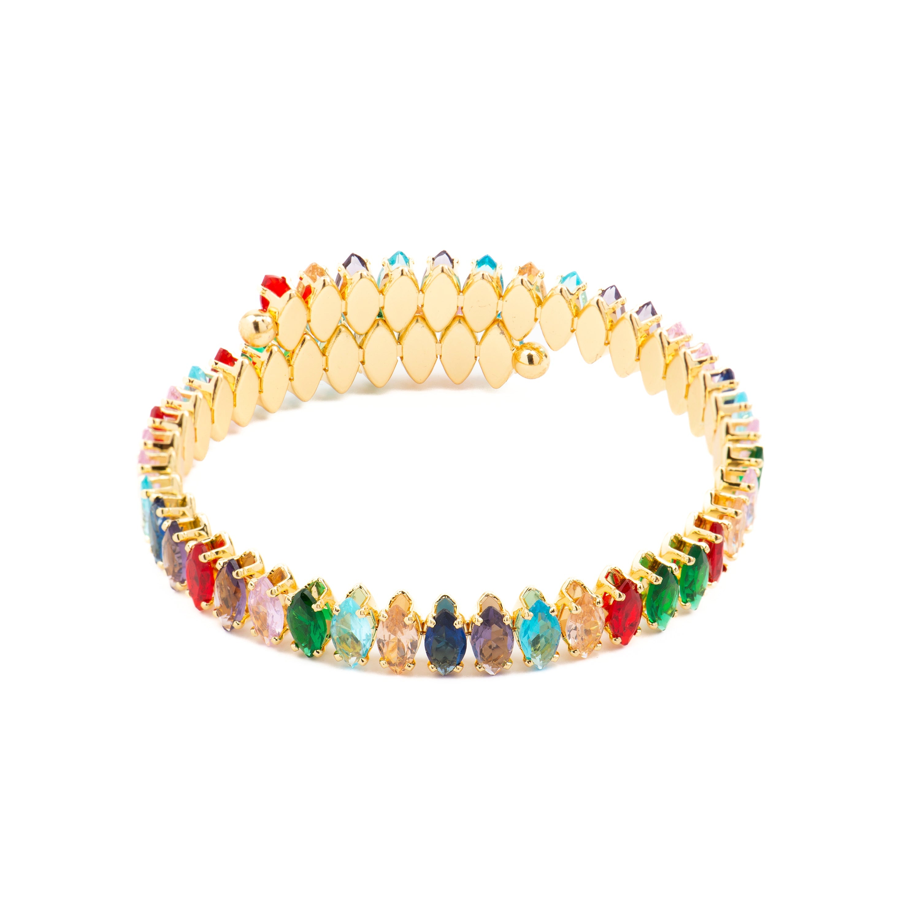 Pulsera con Cristal Multicolor acabado oro 18k - Nex