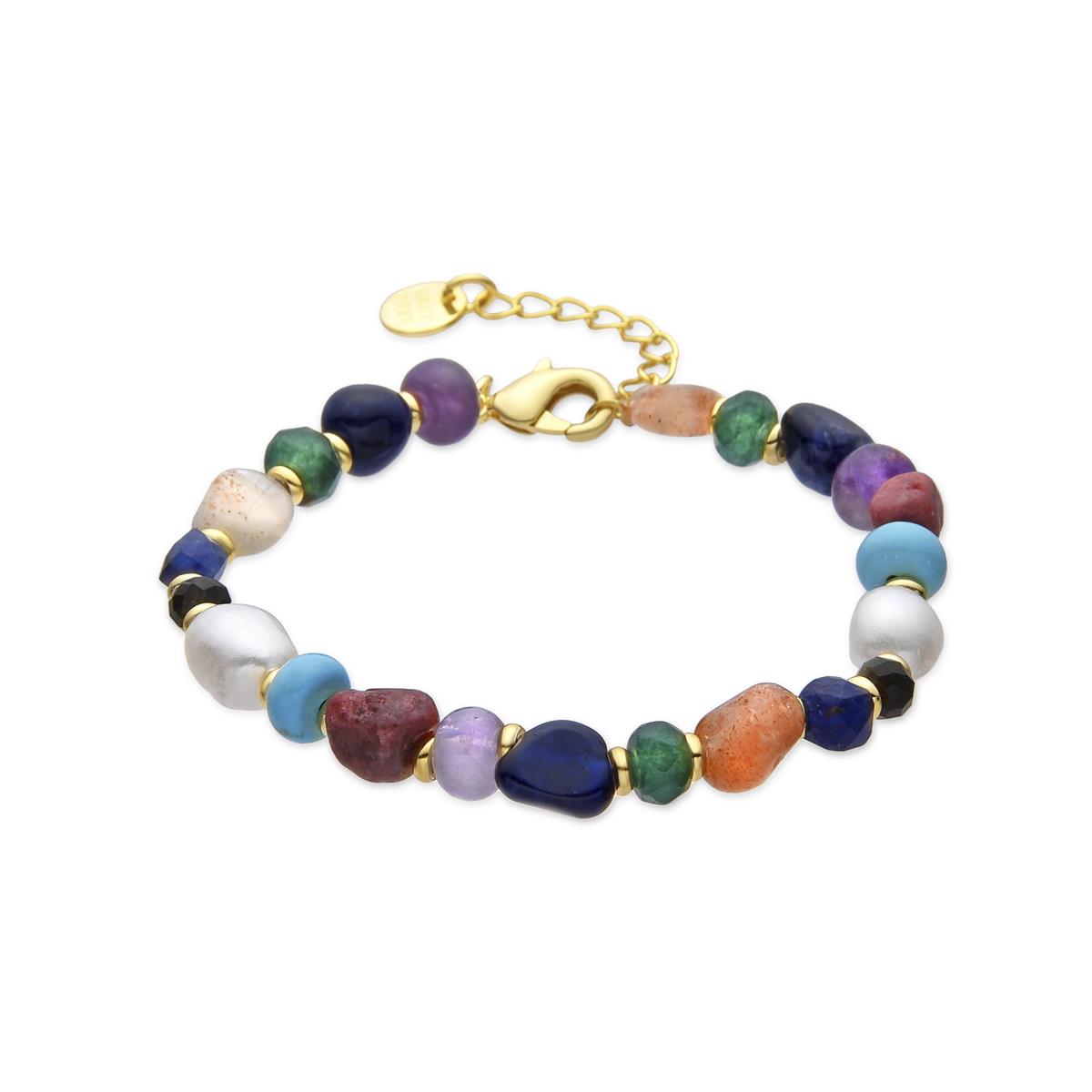 Pulsera acabado oro amarillo de 18k y Perla Blanca - Umavi