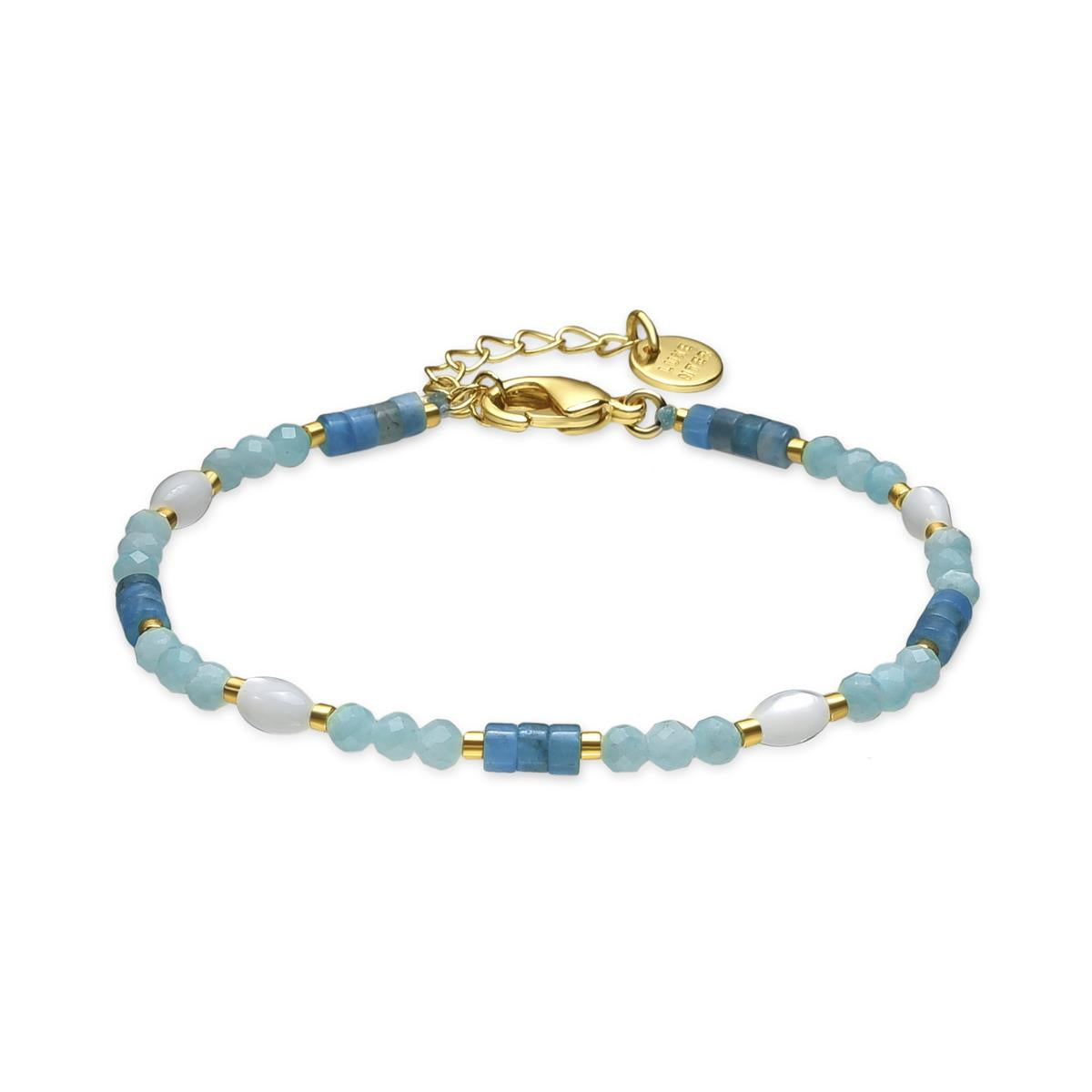 Pulsera acabado oro amarillo de 18k y Amazonita - Kico