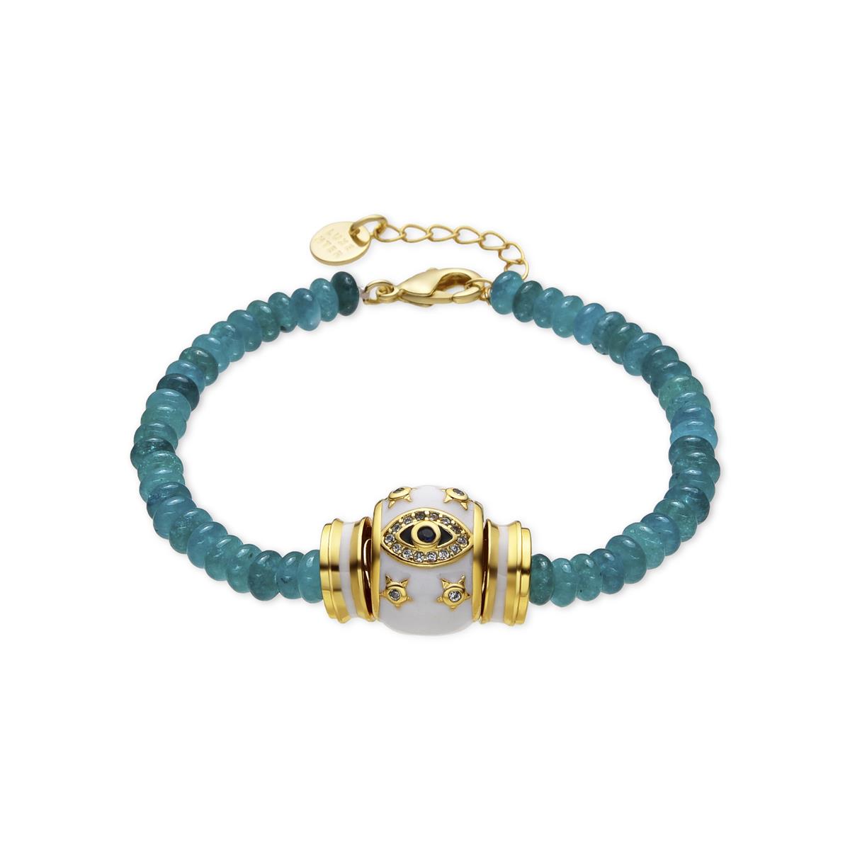 Pulsera acabado oro amarillo de 18k y Jade Verde - Hamco