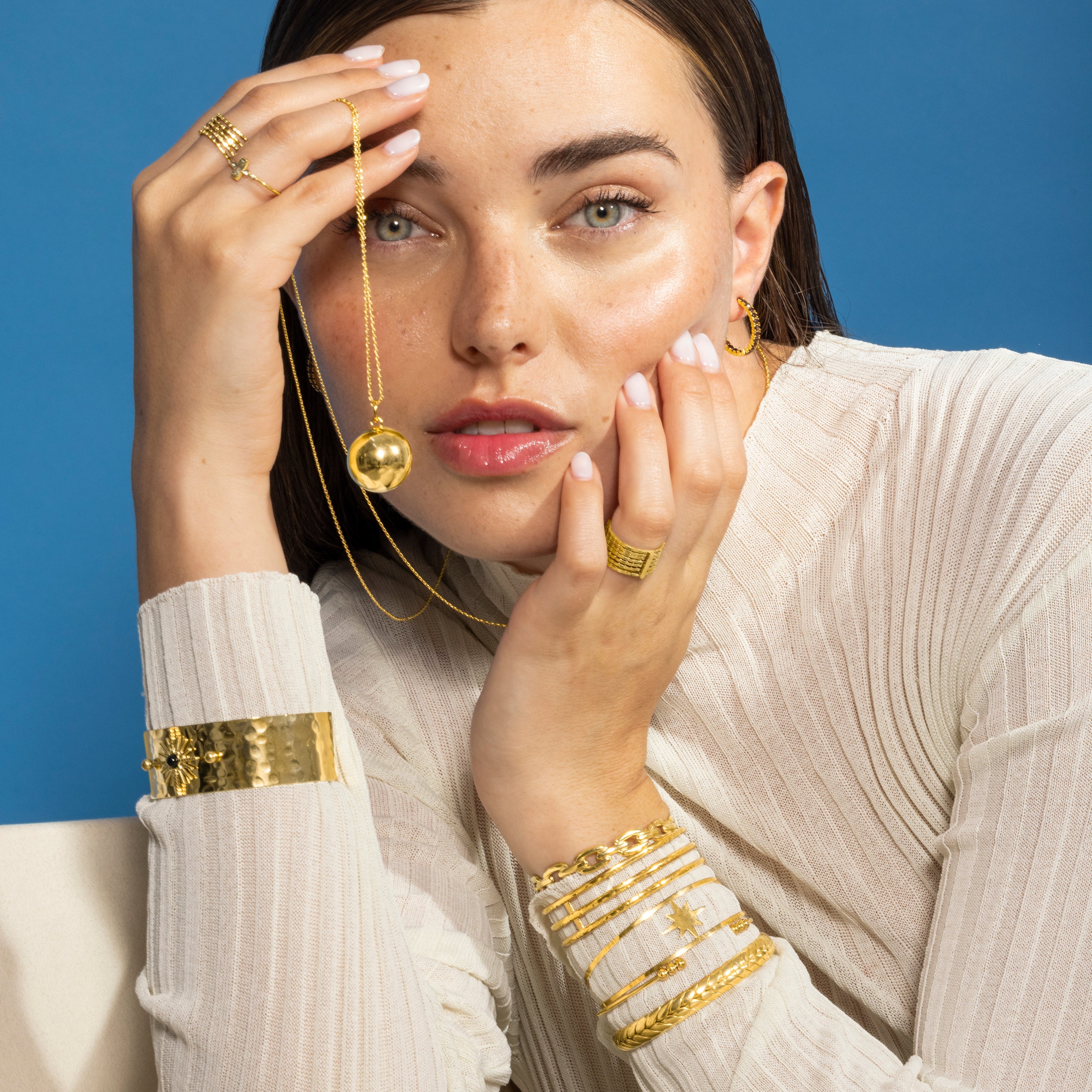 Pulsera acabada en oro amarillo 18K - Nurou