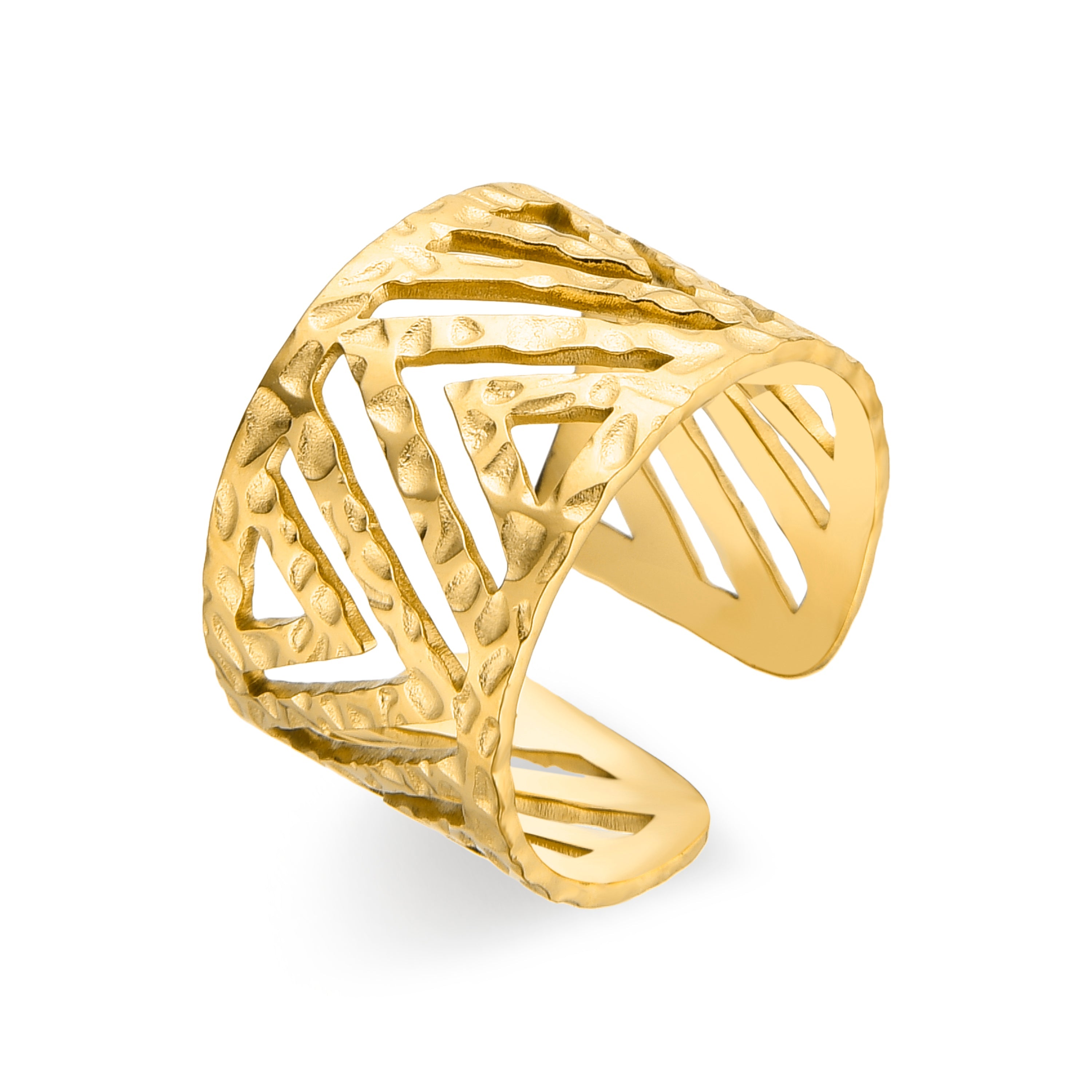 Anillo acabado en oro amarillo 18K - Zorg