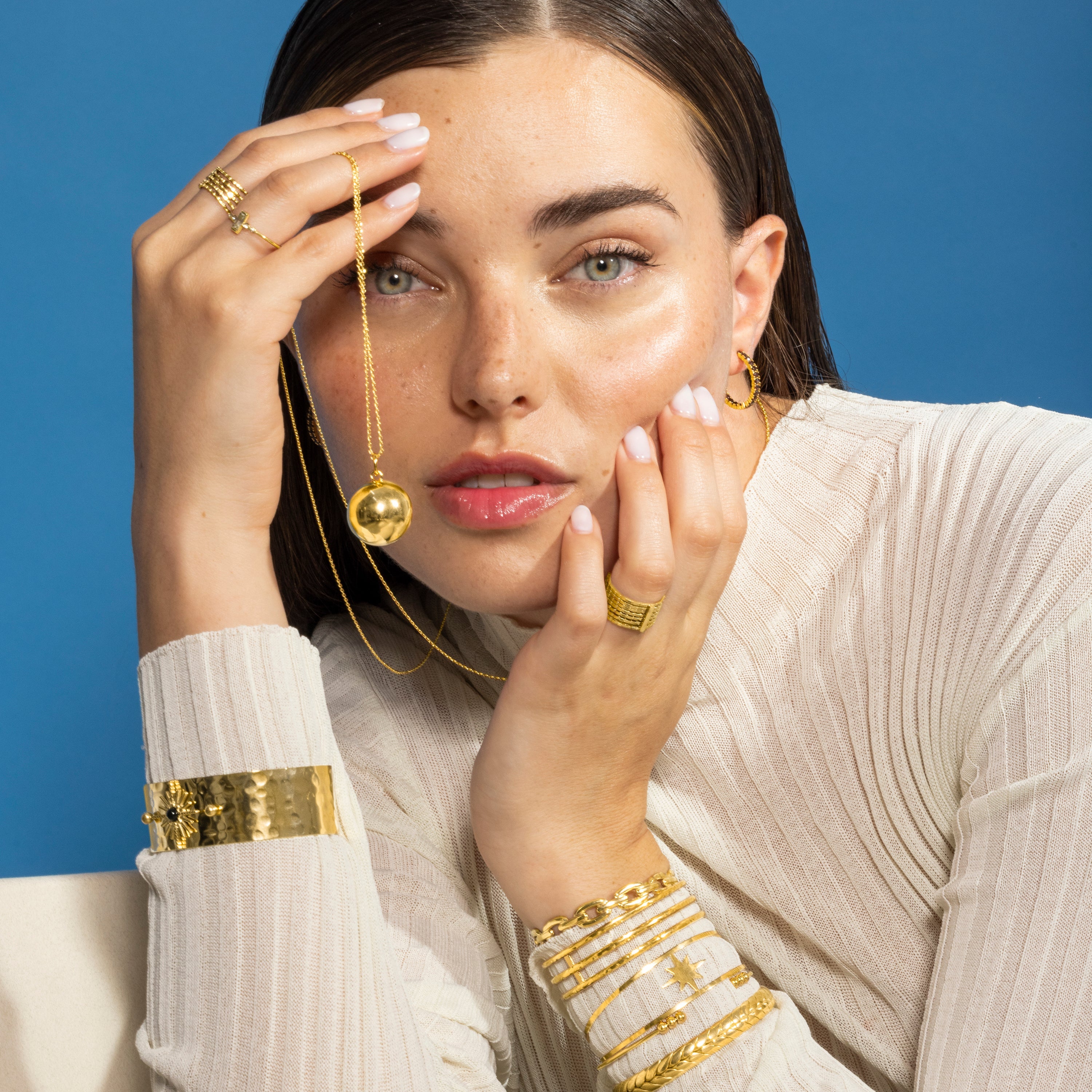 Bracciale in Onice finito in oro giallo 18K - Nepai