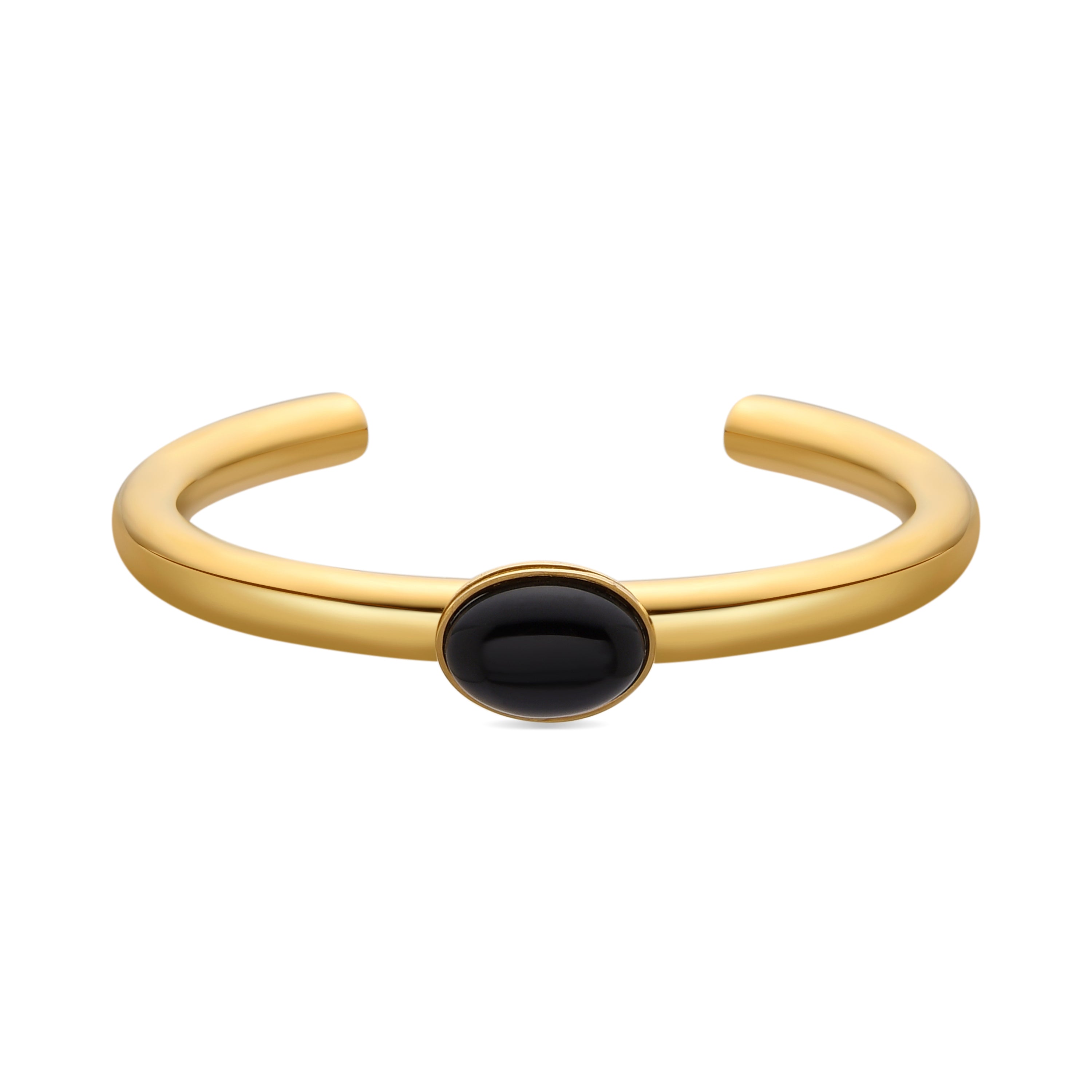 Pulsera con Cristal Negro acabado oro 18k - Havros