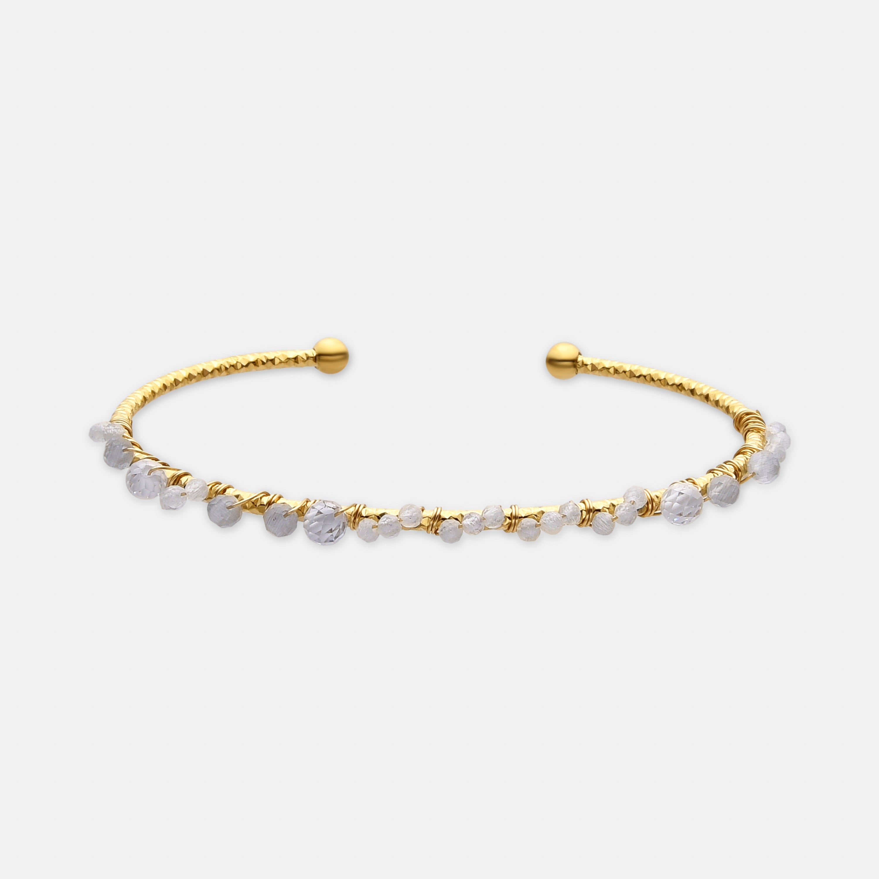 Bracelet avec cristal bleu finition or 18k - Yakde