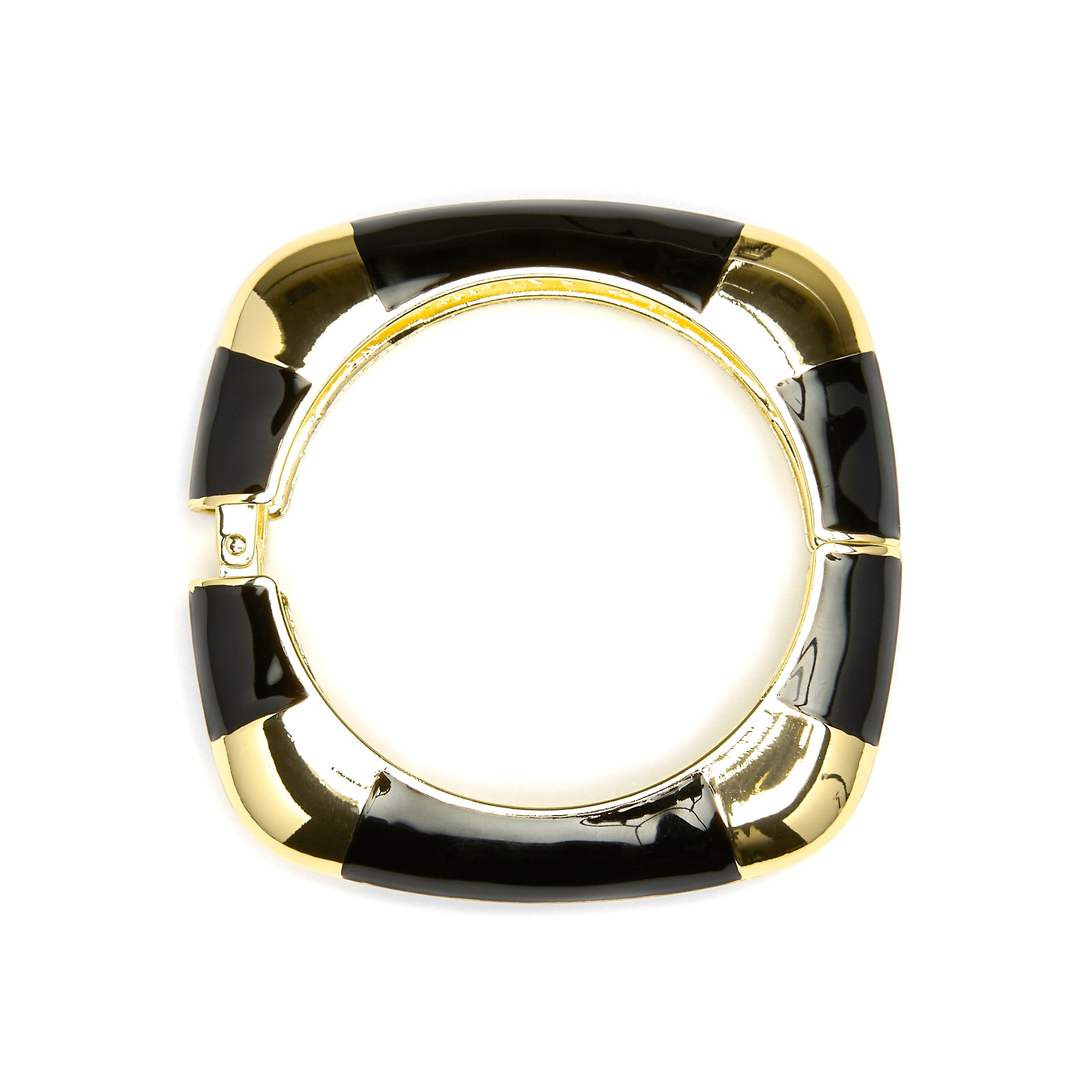 Bracelet en or jaune 18k et laqué noir - Souda